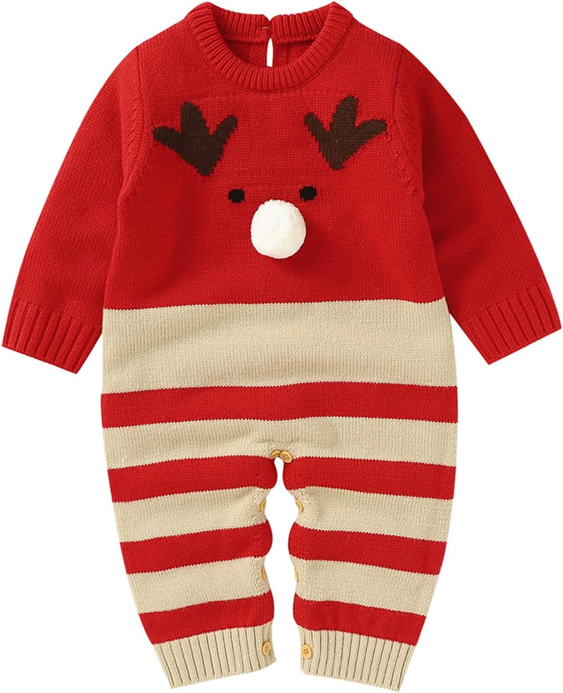 Hand-Knitted Baby Girl Santa Outfit