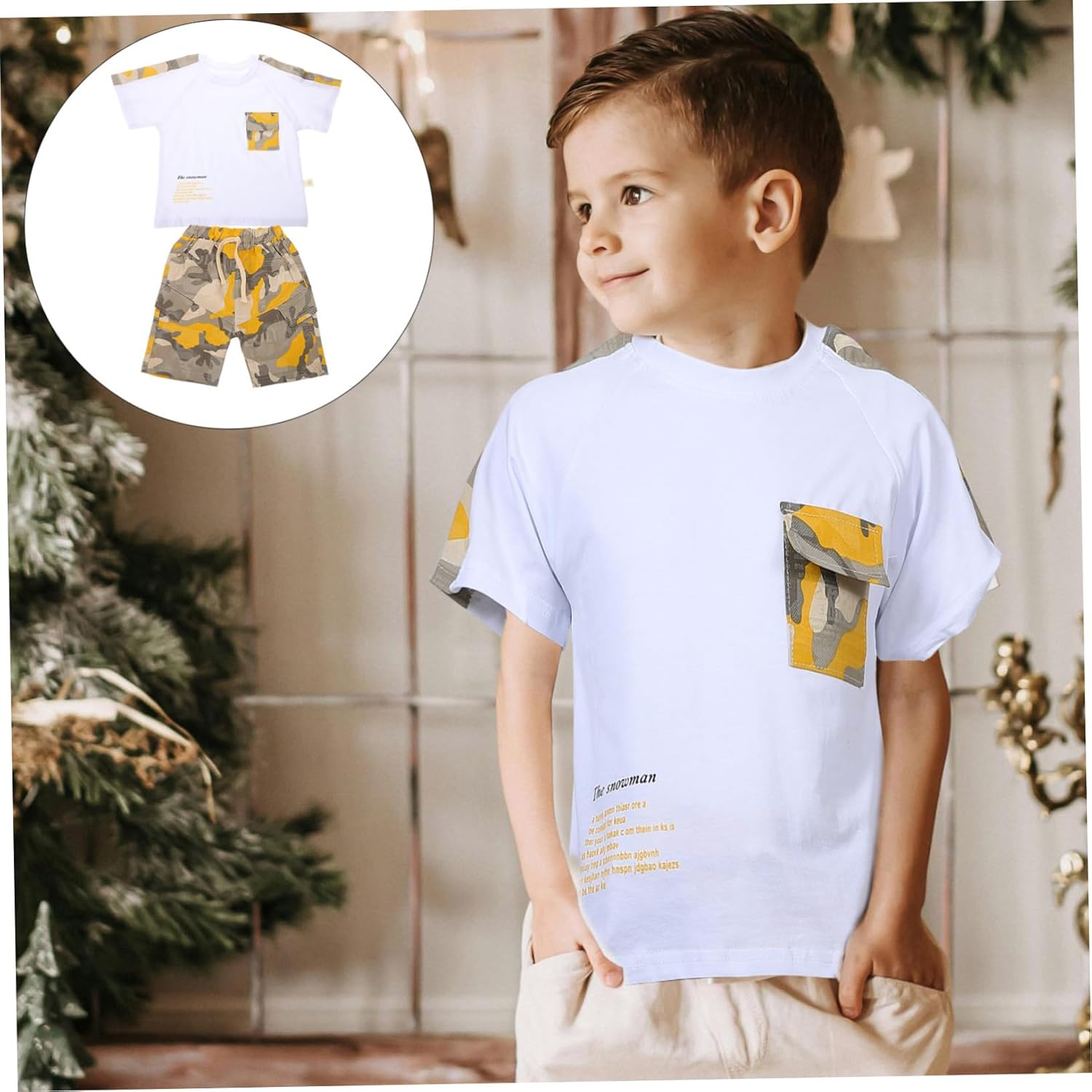 Stylish Camouflage Boys Summer Outfit Set for Ages 5-12