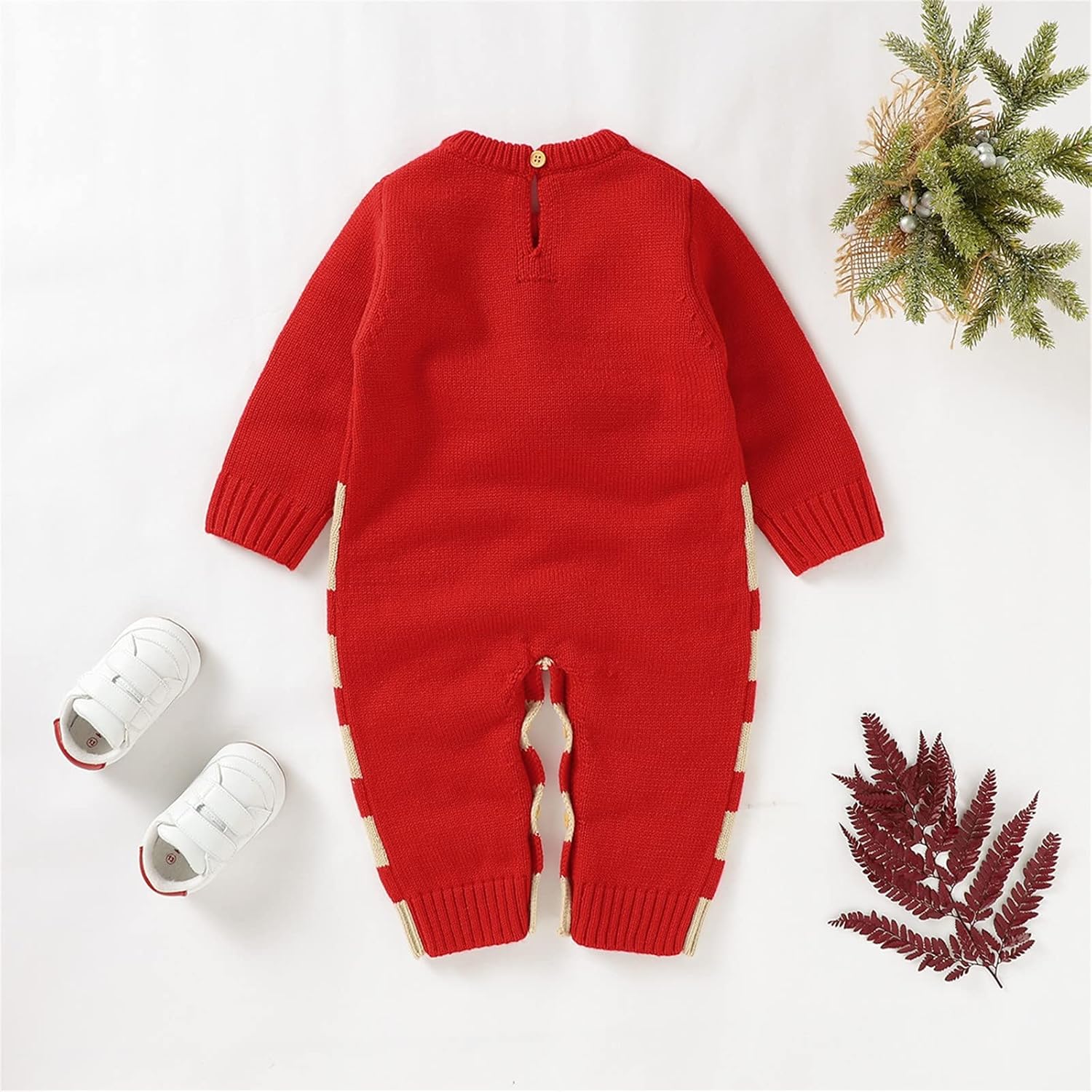 Hand-Knitted Baby Girl Santa Outfit