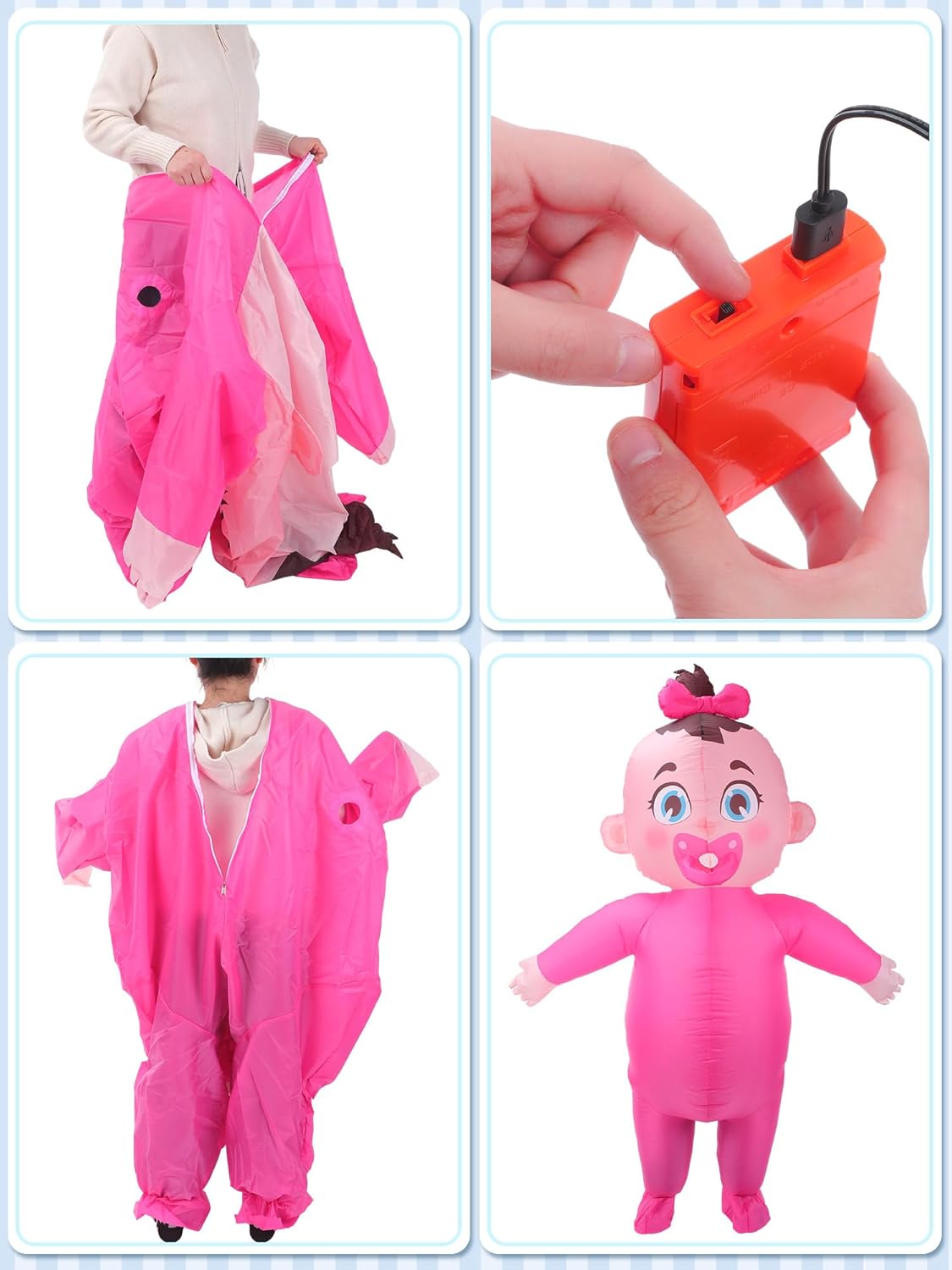 Ramede Giant Inflatable Baby Costume 100-Inch Gender Reveal