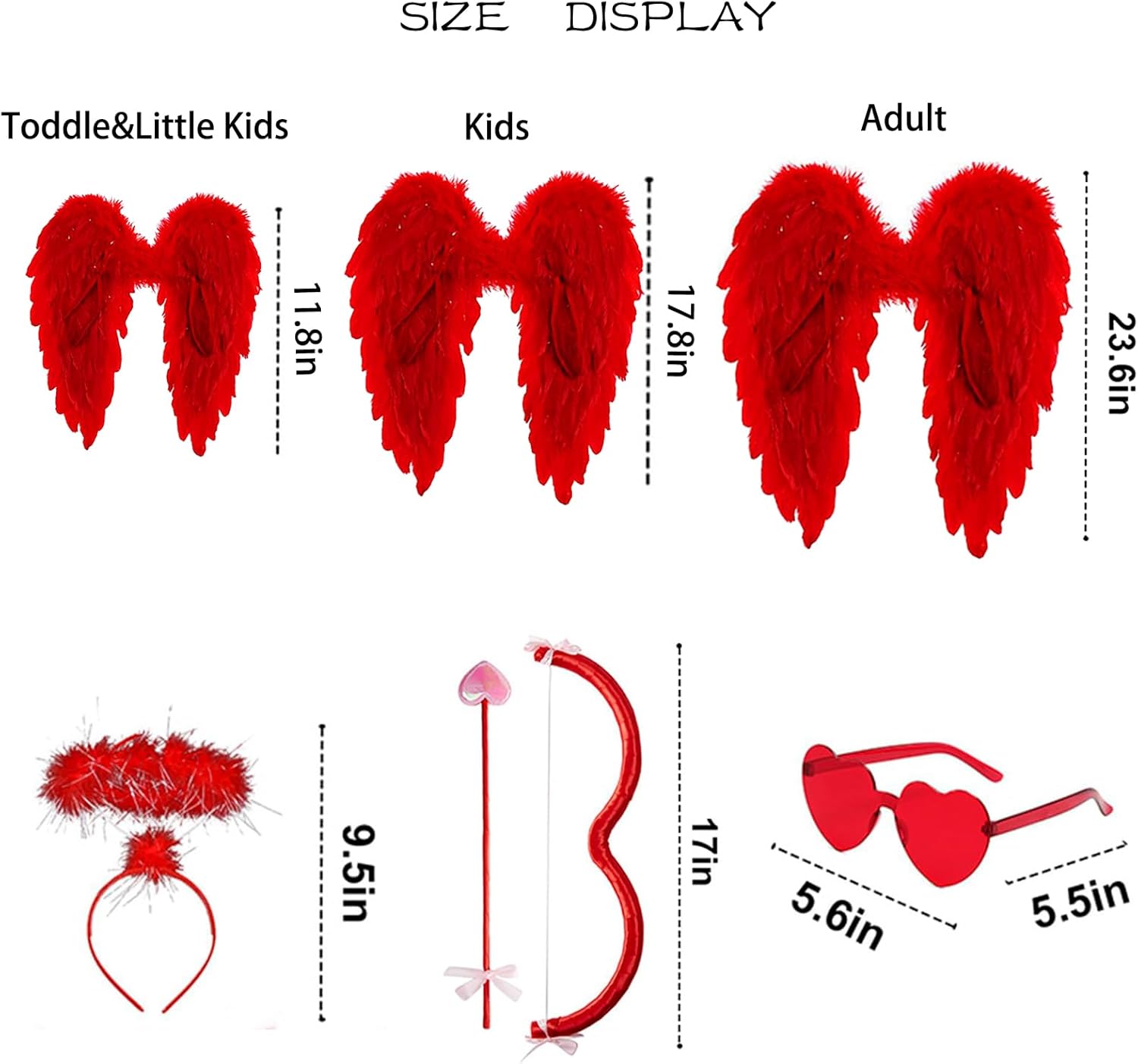 Valentines Day Cupid Costume Accessory Set for Adults Kids