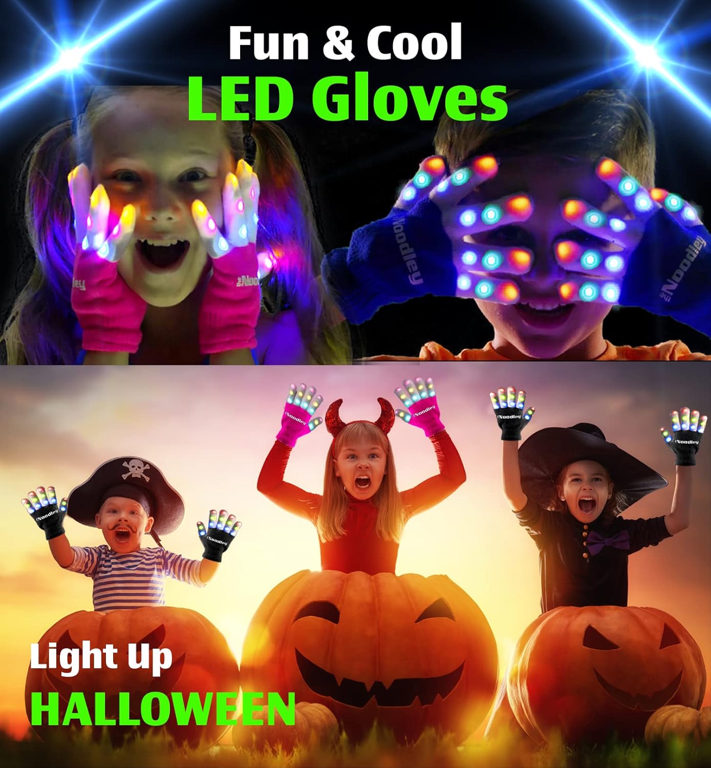 The Noodley LED Light-Up Gloves