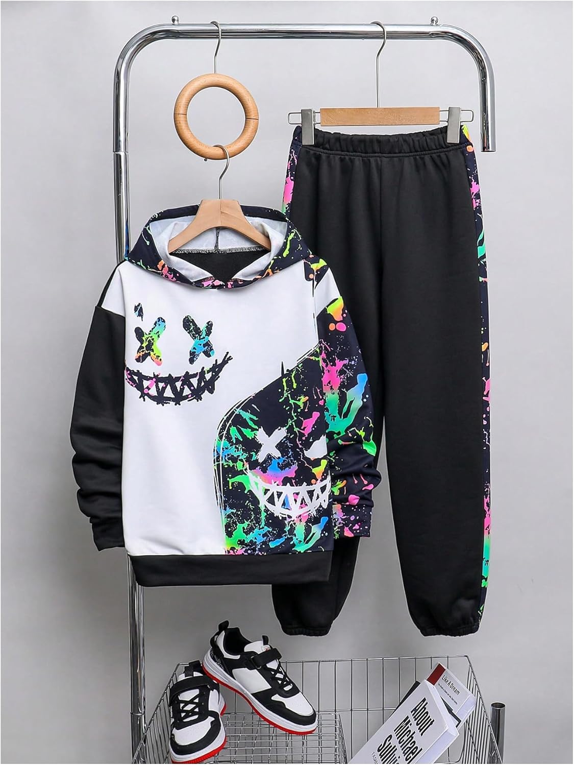 WDIRARA Boys 2 Piece Tracksuit Set Sweatpants and Hoodie