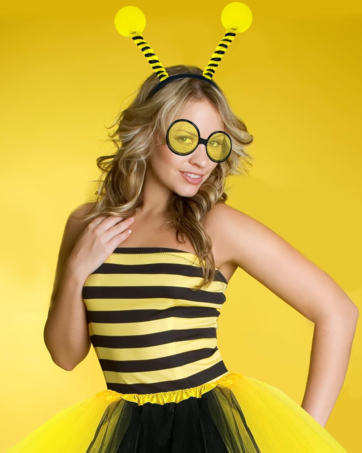 Bee costume headband glasses set for adults