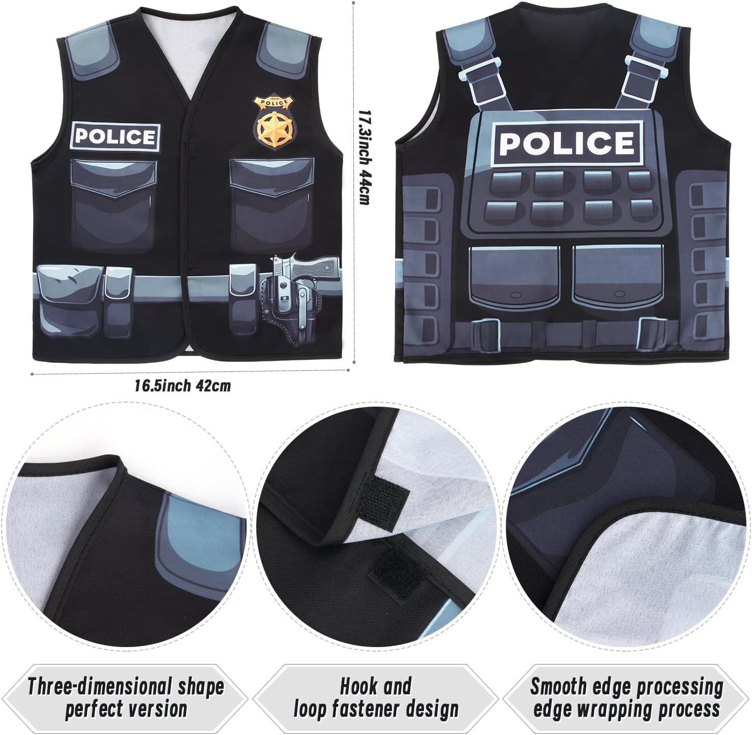 Kyson Police Costume Kit for Boys - Halloween Career Day