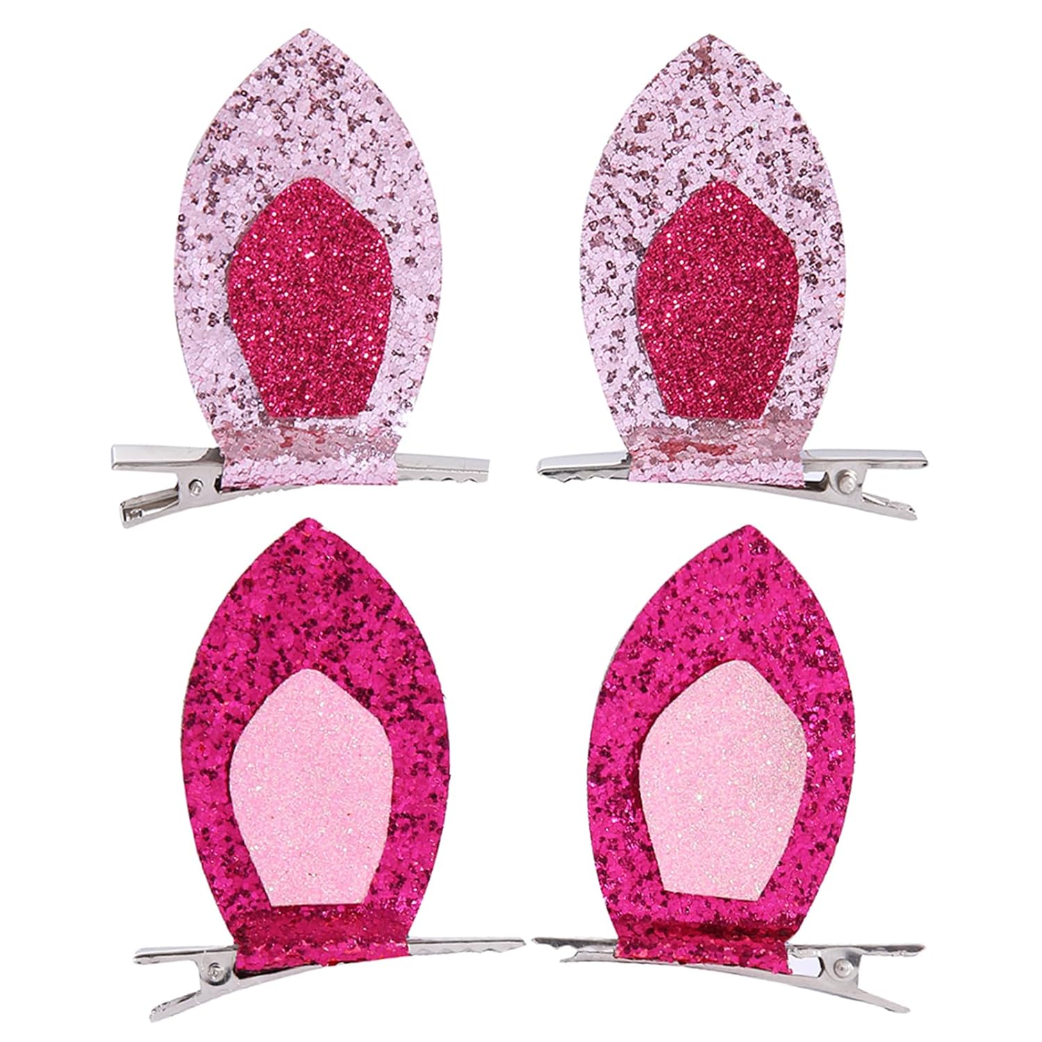 4pc Pink Pig Ear Clips for Kids