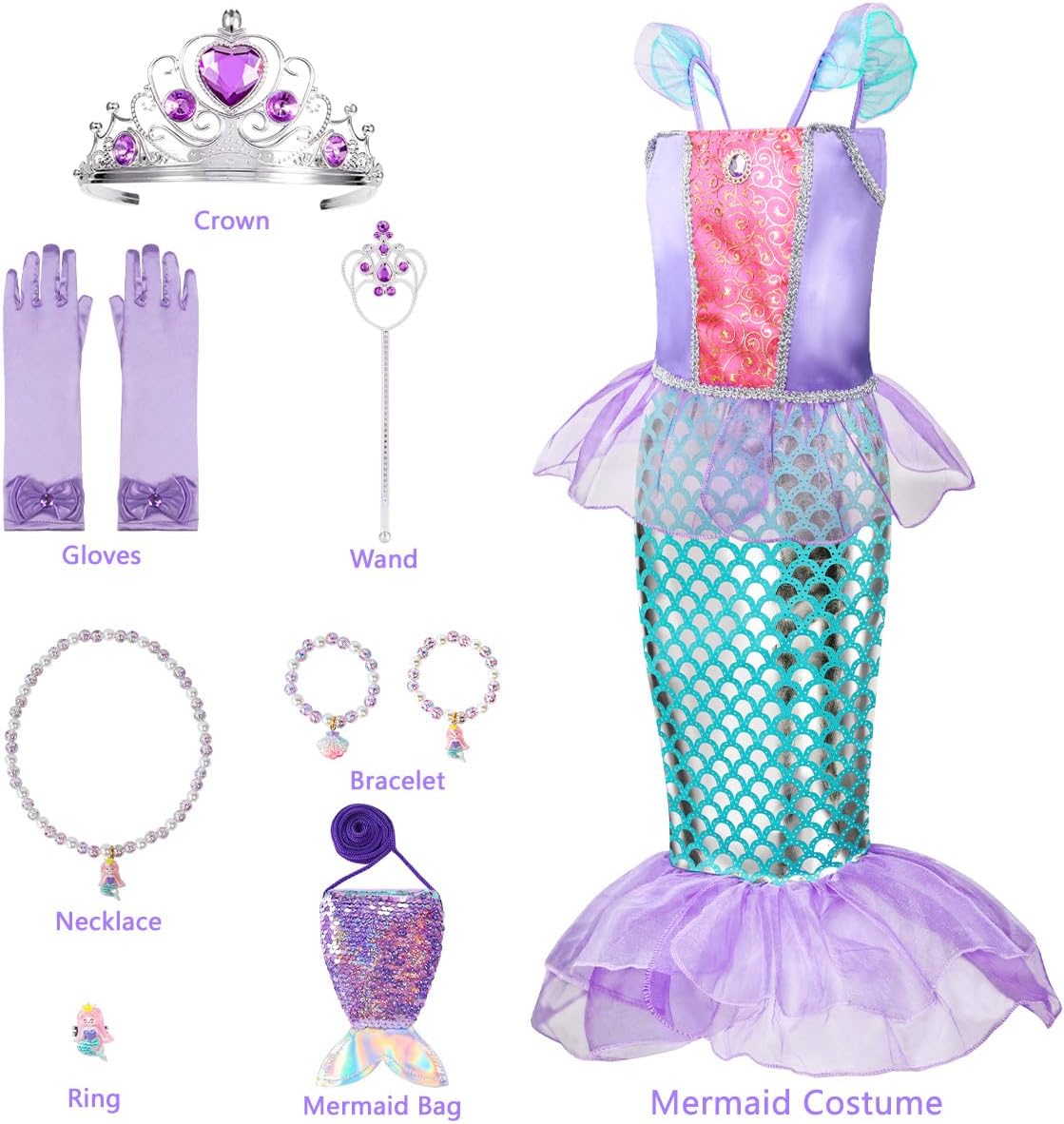 Meland Little Mermaid Dress Set