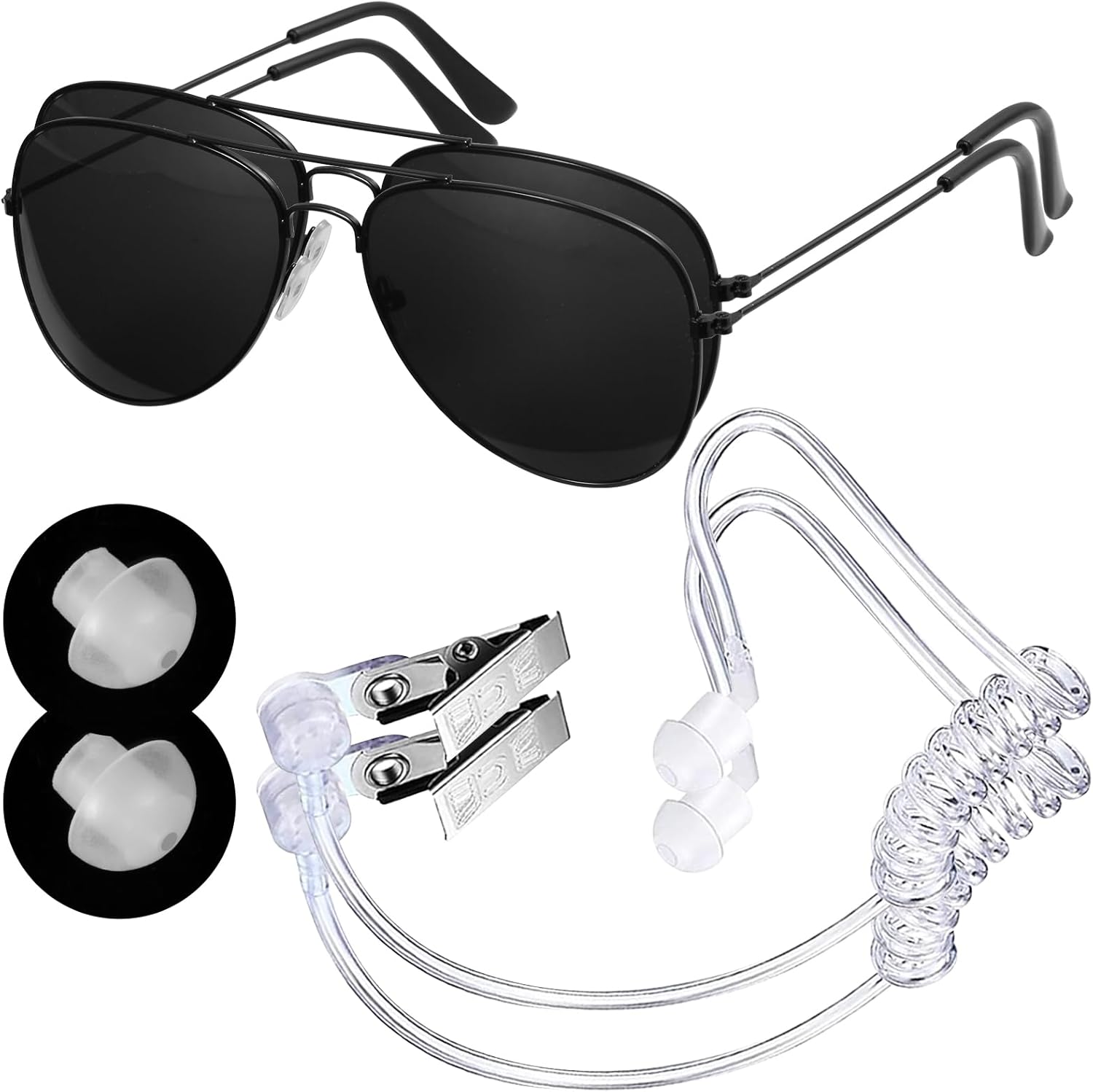 Spy Erpiece Sunglasses transforming into a secret service member