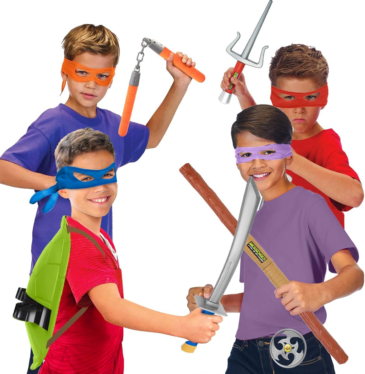 Avazera Turtle Shell Superhero Costume Kids Weapon Mask for HalloweenBirthdayXmas