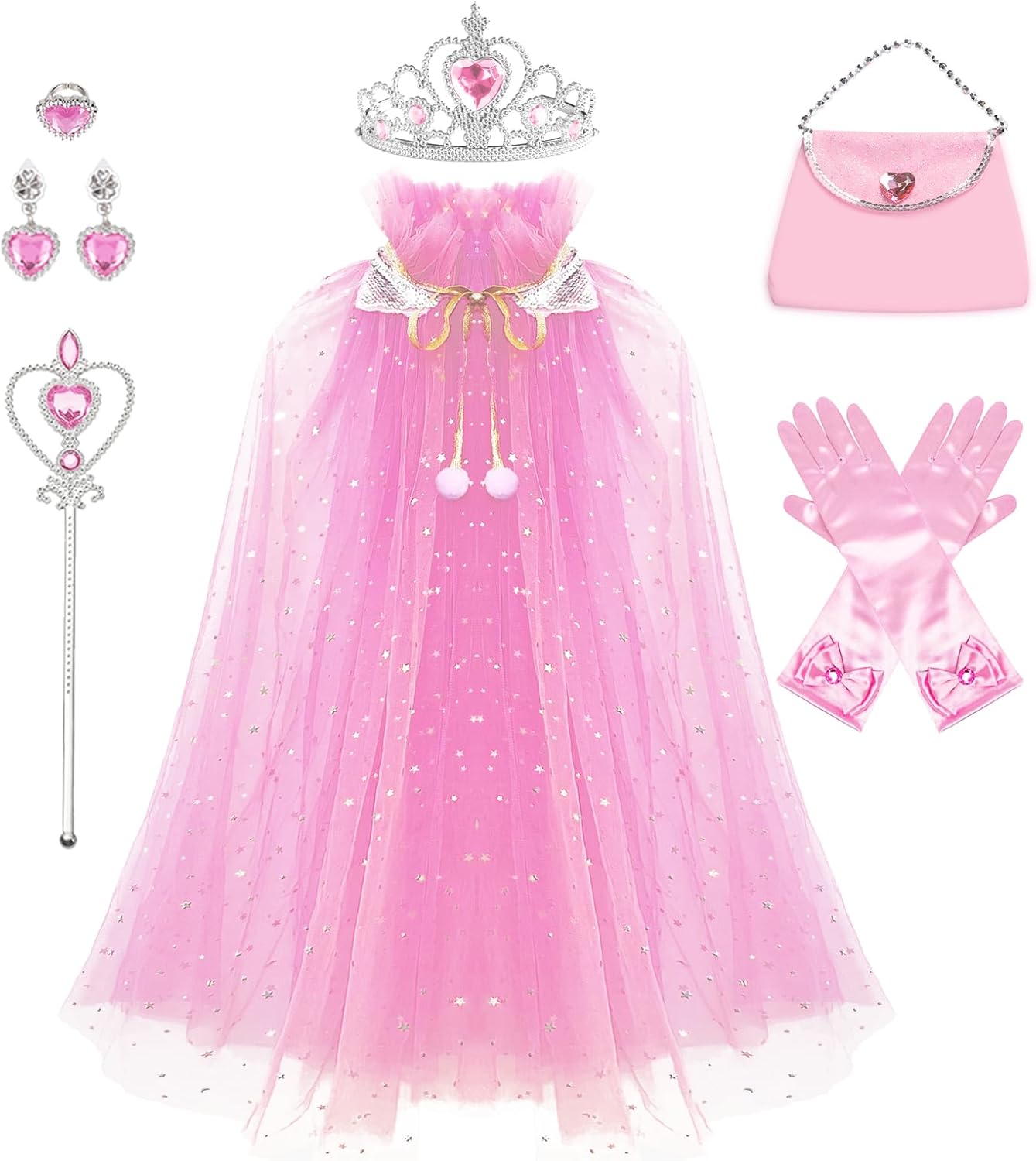ADCARE Princess Cape Set for Girls appraisal Kids Halloween Party Dressing Up