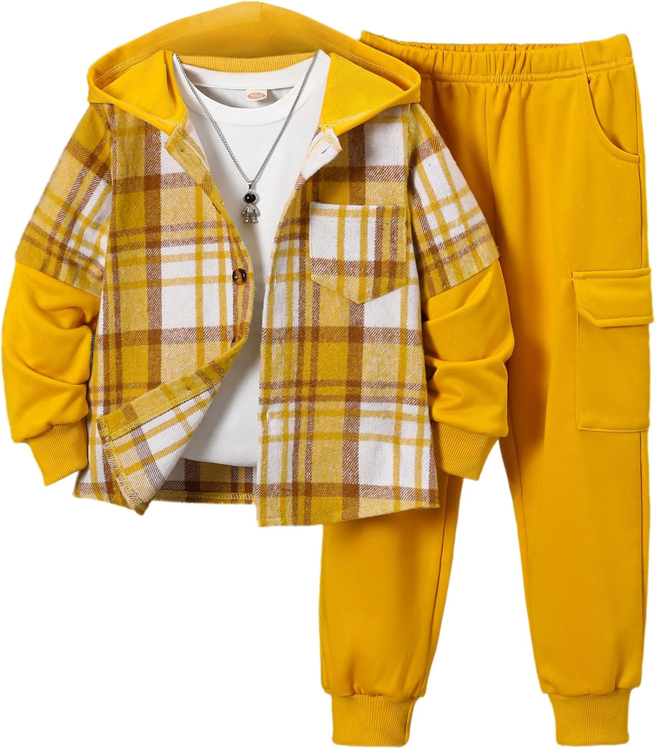Two-Piece Flannel Plaid Set for Kids