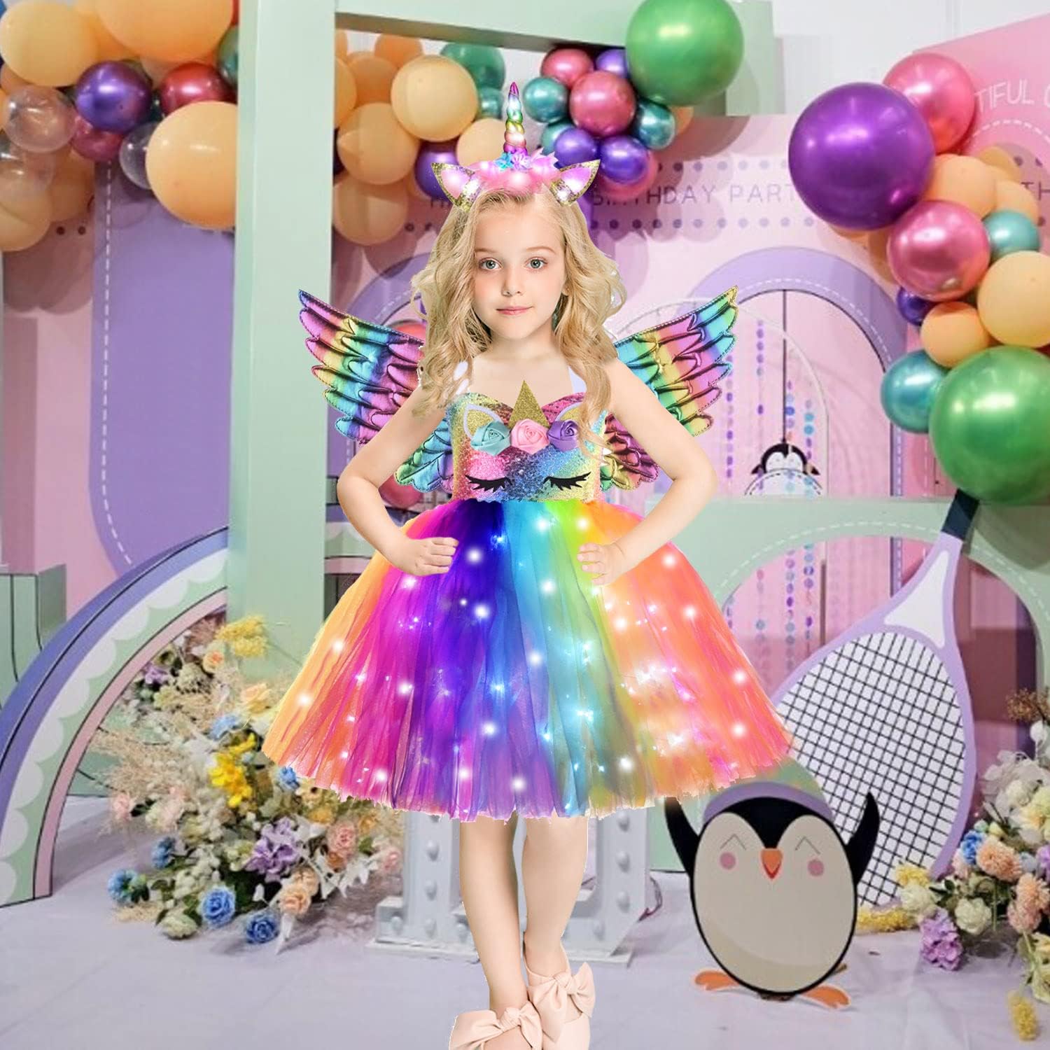 Bling-Bbling Unicorn costume for girls