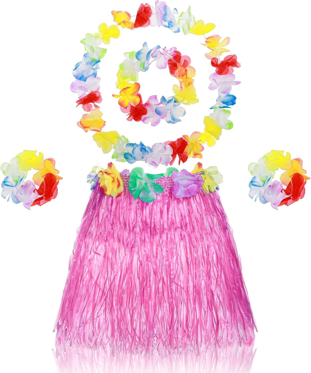 5-Piece Hawaiian Hula Grass Skirt Set for Kids
