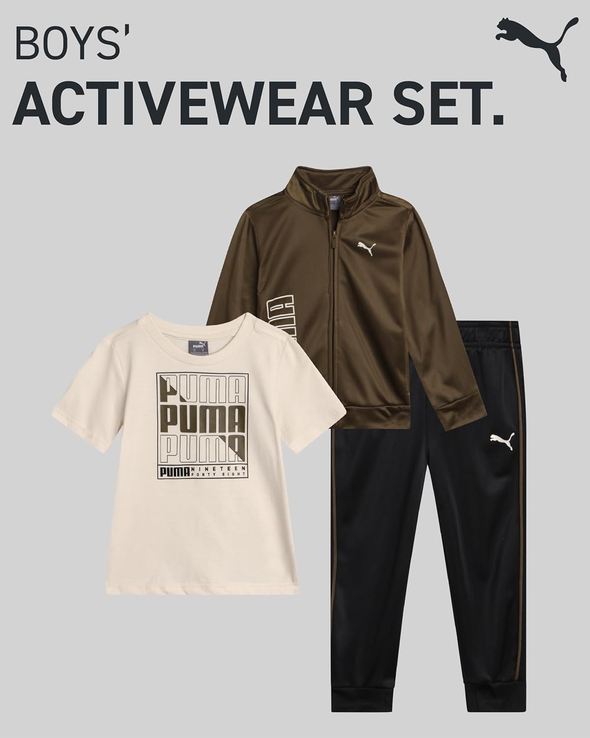 PUMA 3-Piece Toddler Boys Activewear 12M-4T Set