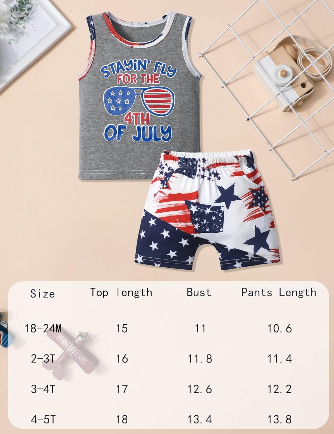 Fommy Toddler 4th of July Boy Outfit Set