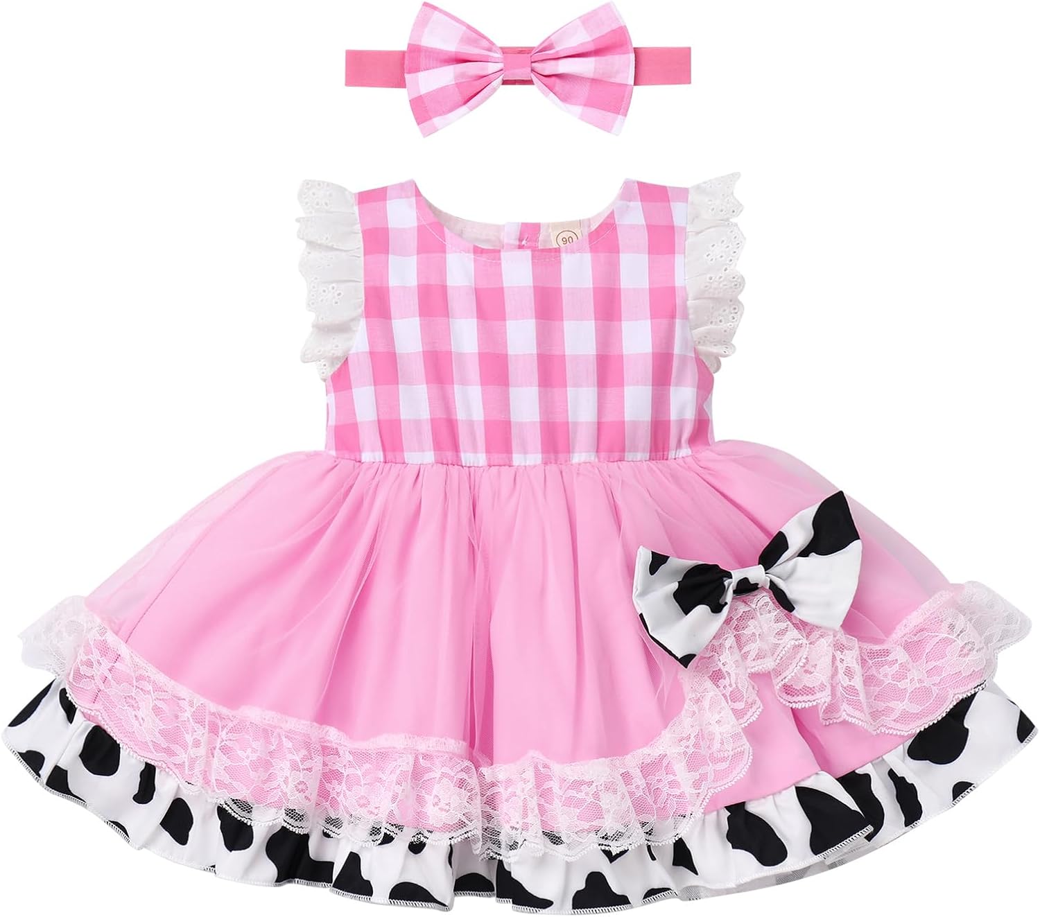 Gingham Animal Print Baby Tutu Dress