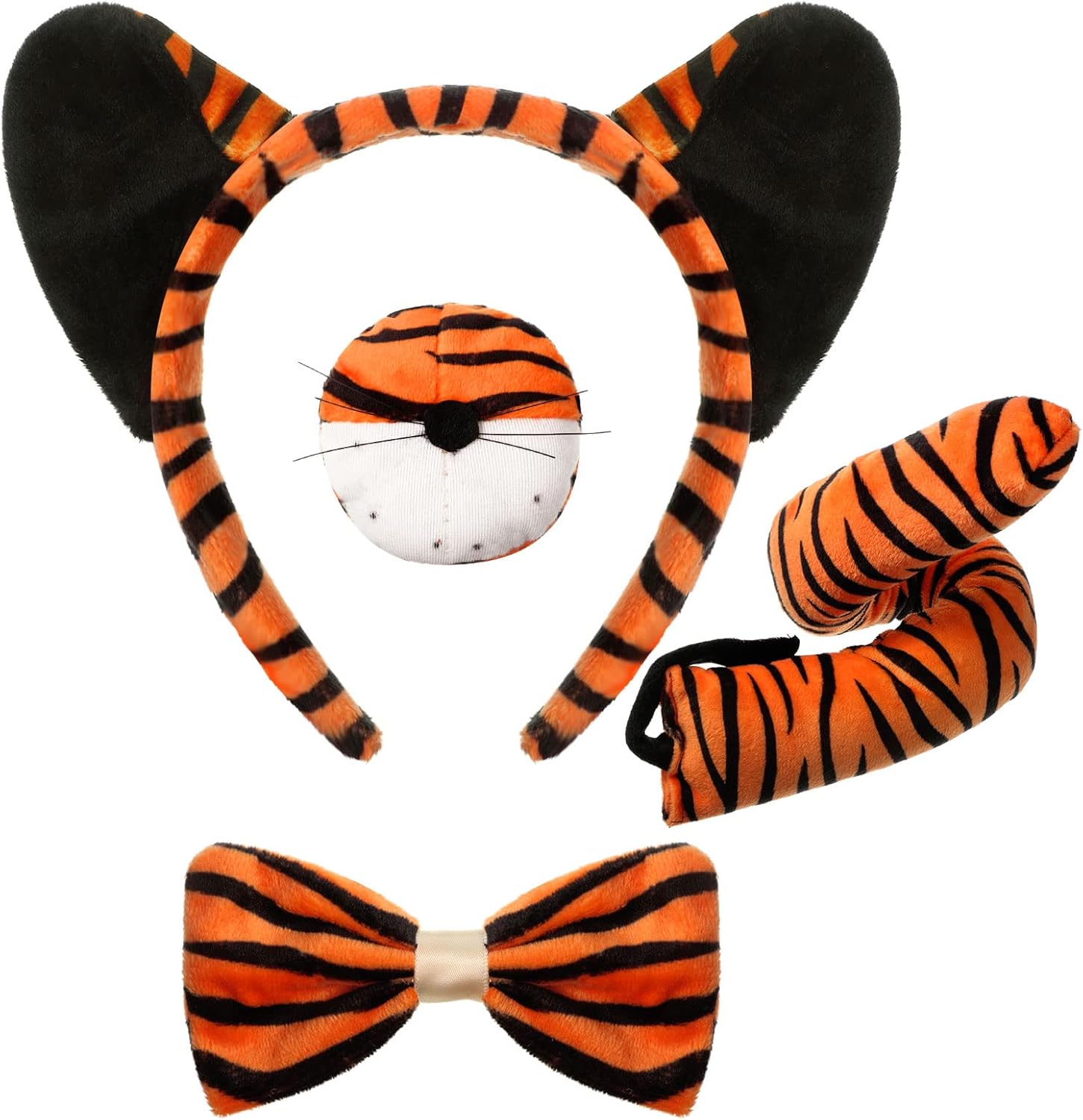 4 Pcs Carnival Kids Tiger Costume Kit with Bow Tie