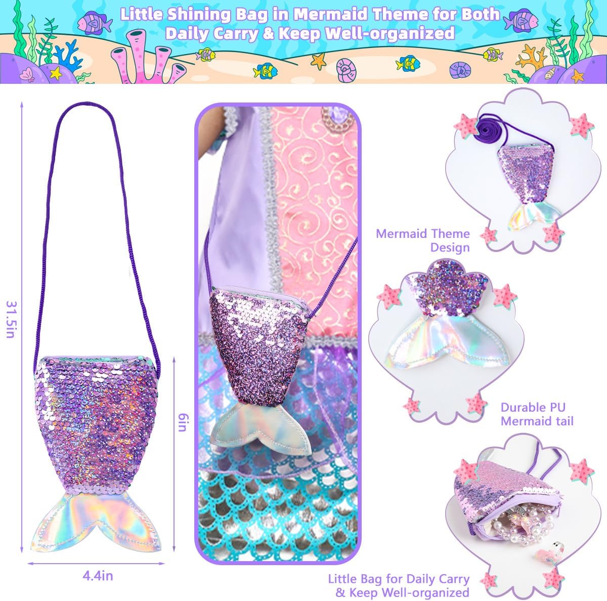 Meland Little Mermaid Dress Set