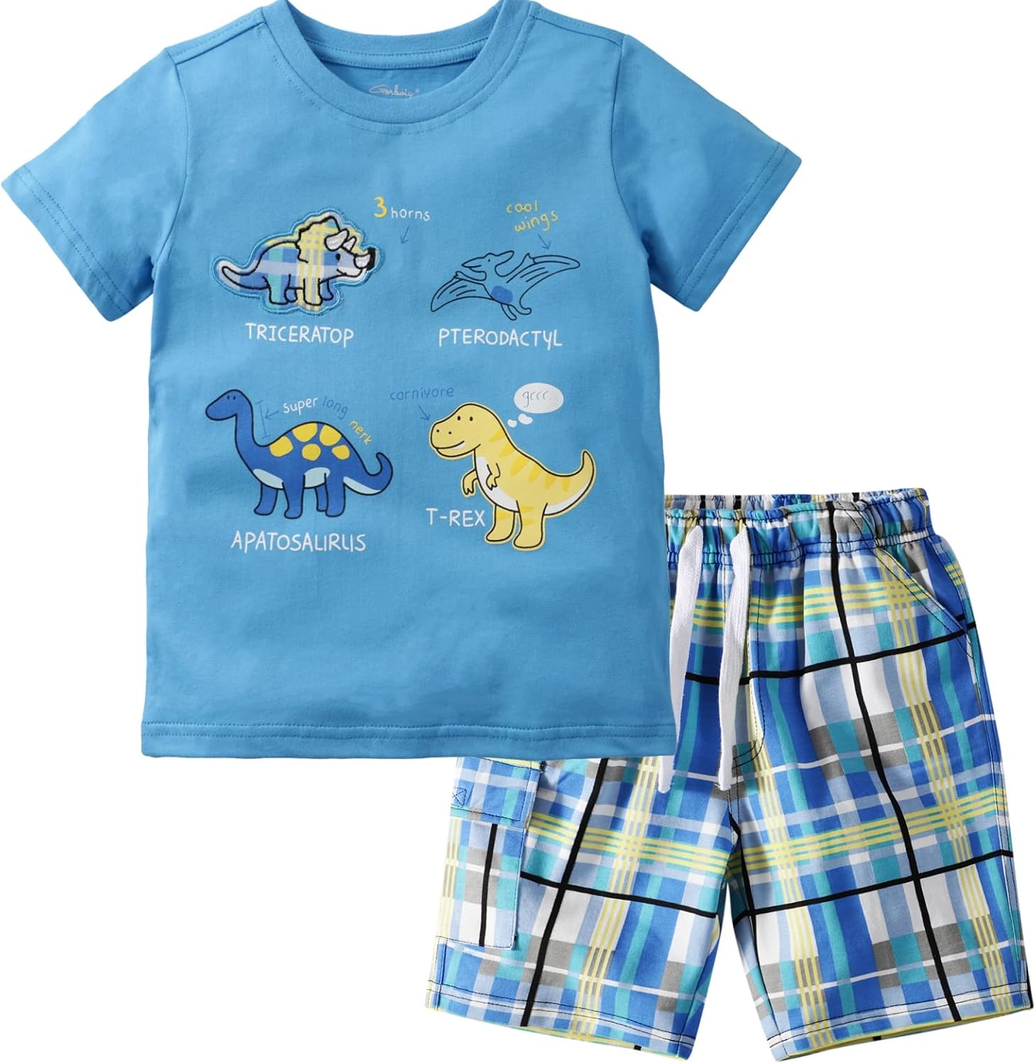 Gorboig Toddler Boys Dinosaur T-Shirt Shorts Set