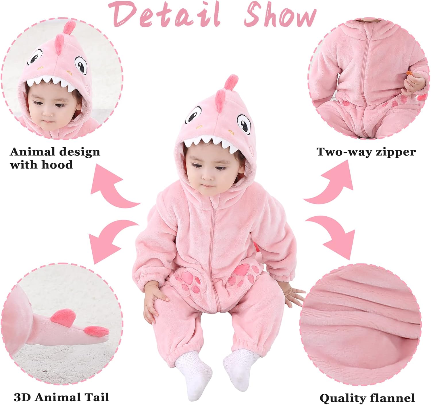 TONWHAR Halloween Animal Bodysuit for Baby Toddler