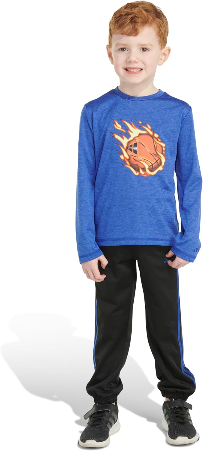 Adidas Boys 2-Piece Poly Mlange Tee Joggers Set