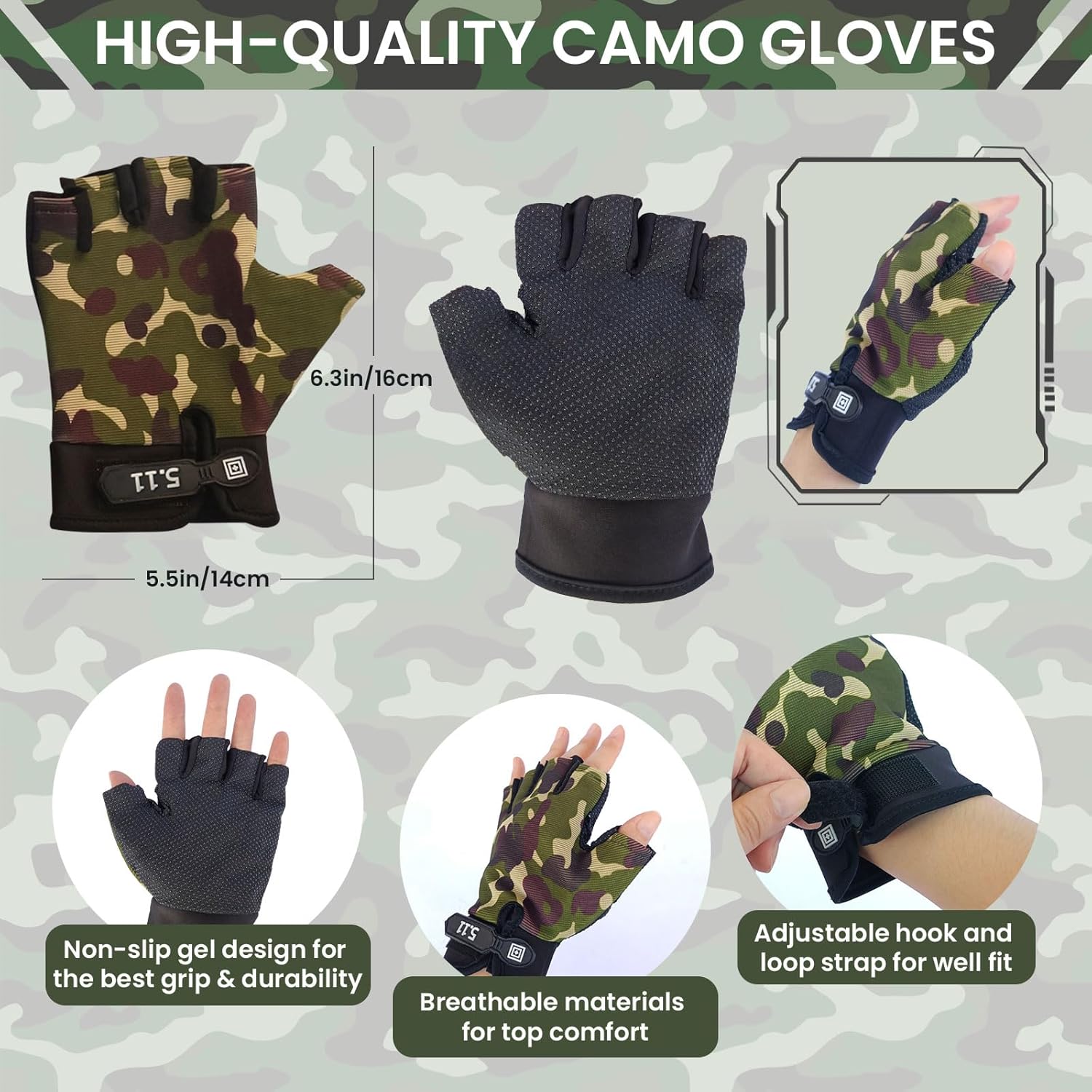 ZIRSENG 20-Piece Army Costume Set for Kids