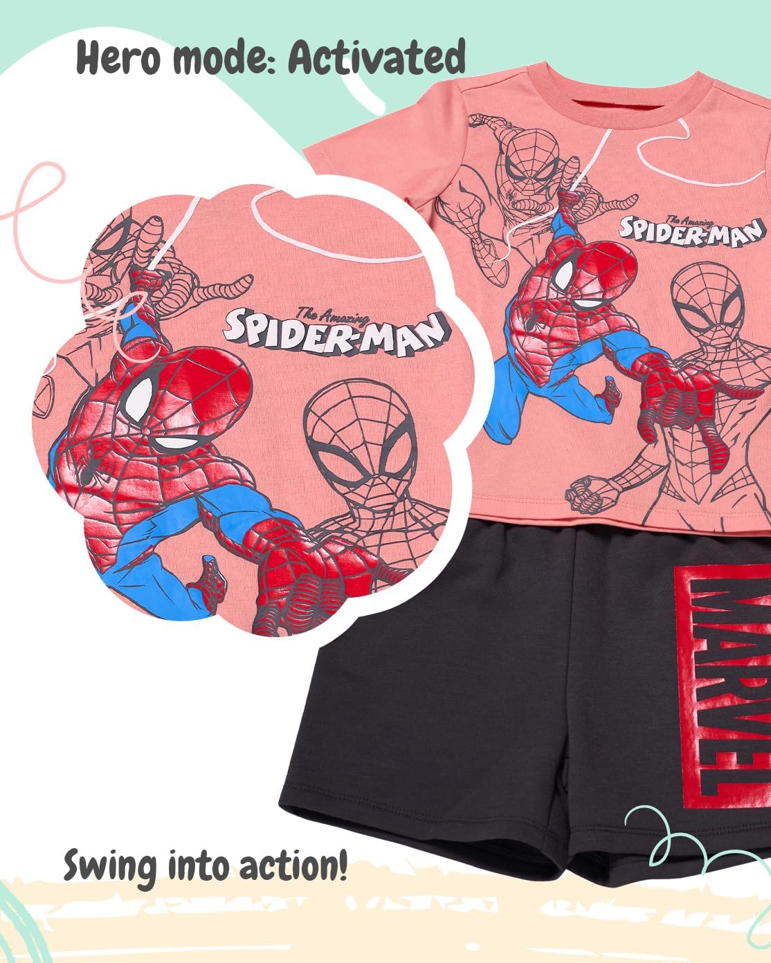 Action Spider-Man Boys T-Shirt and Shorts