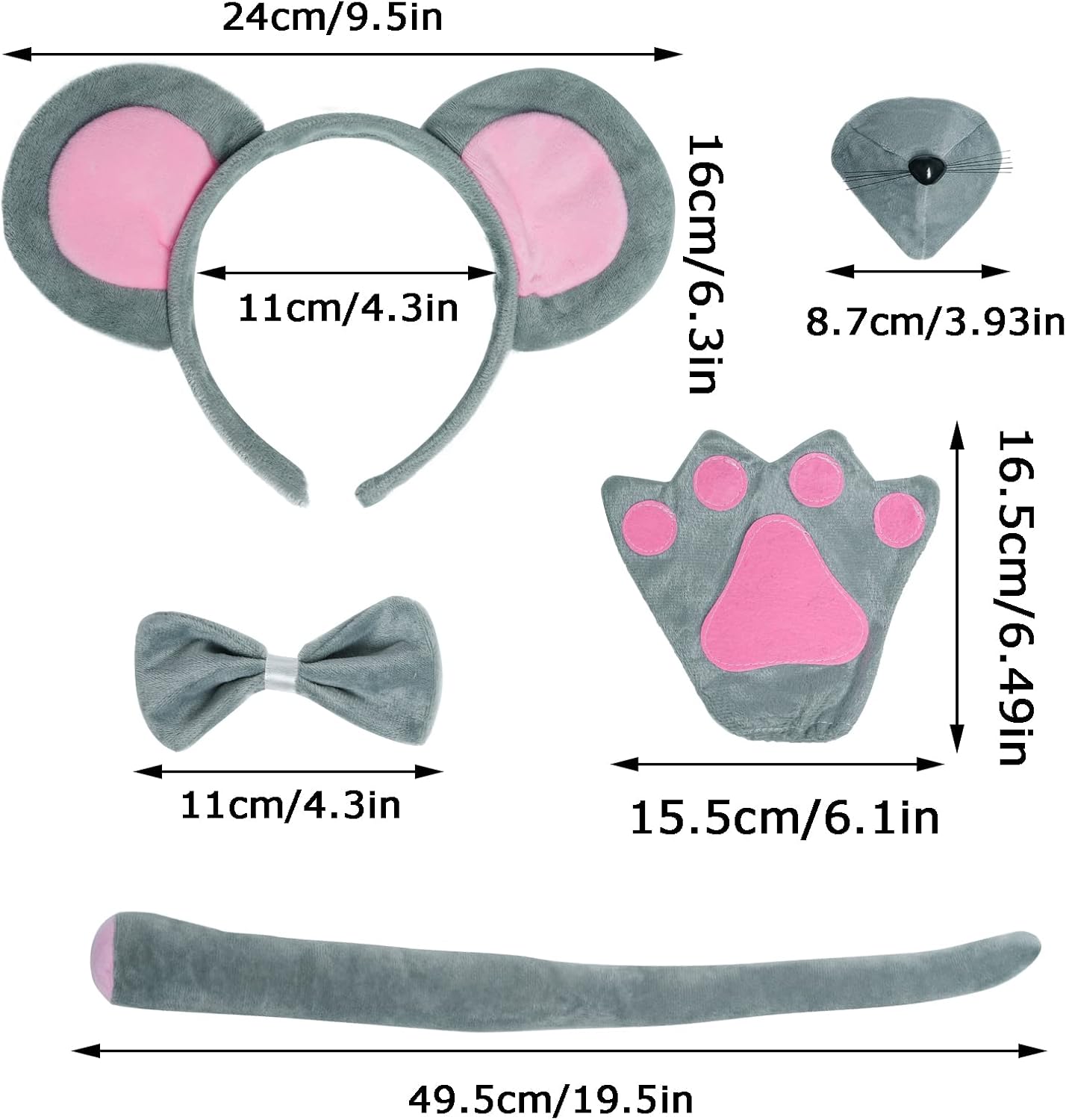 Dxhycc Mouse Costume Set for Kids Halloween Party