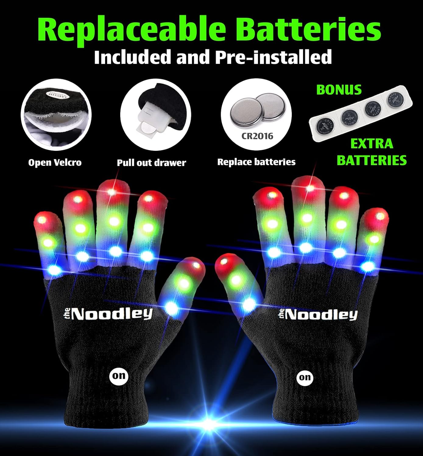 The Noodley LED Light-Up Gloves