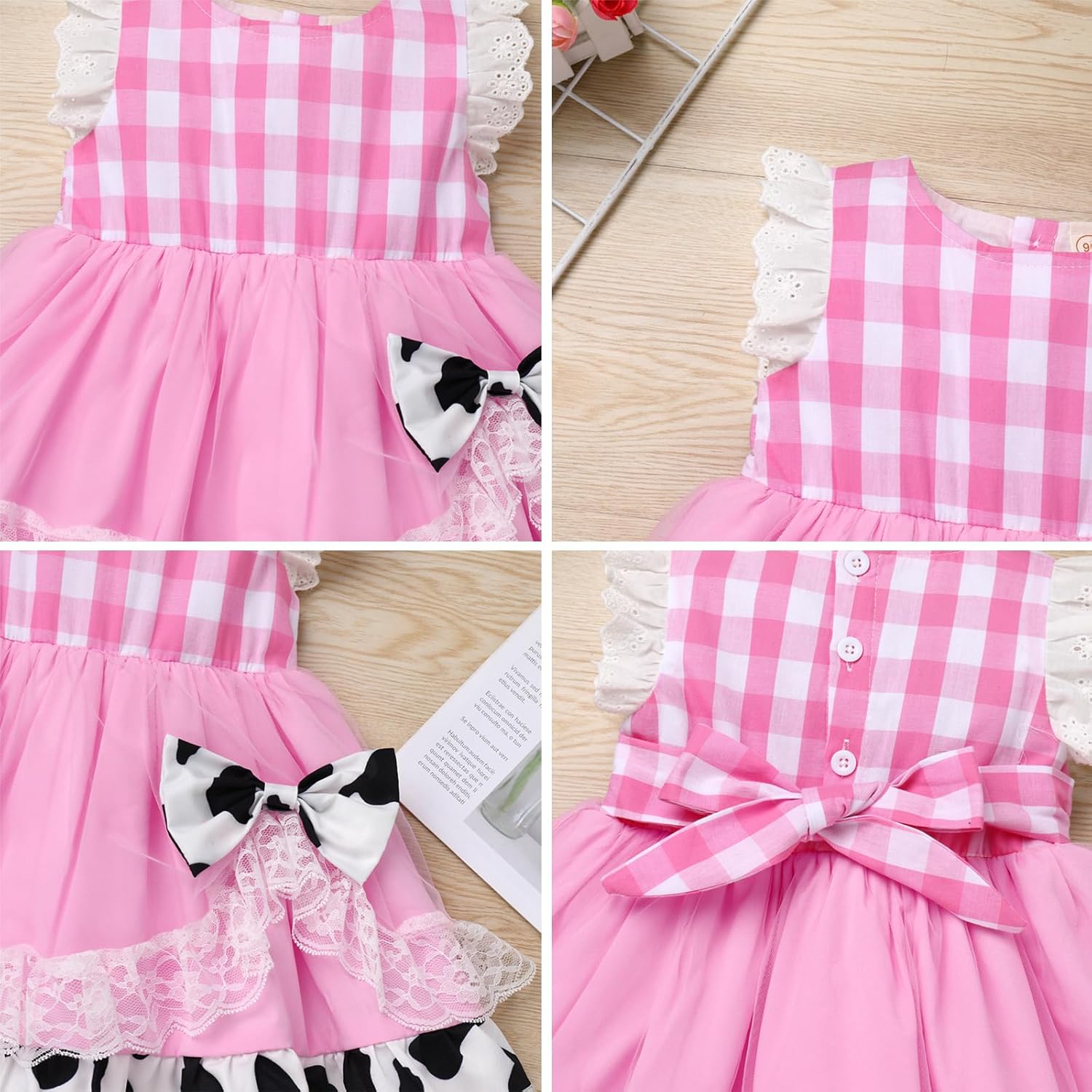 Gingham Animal Print Baby Tutu Dress