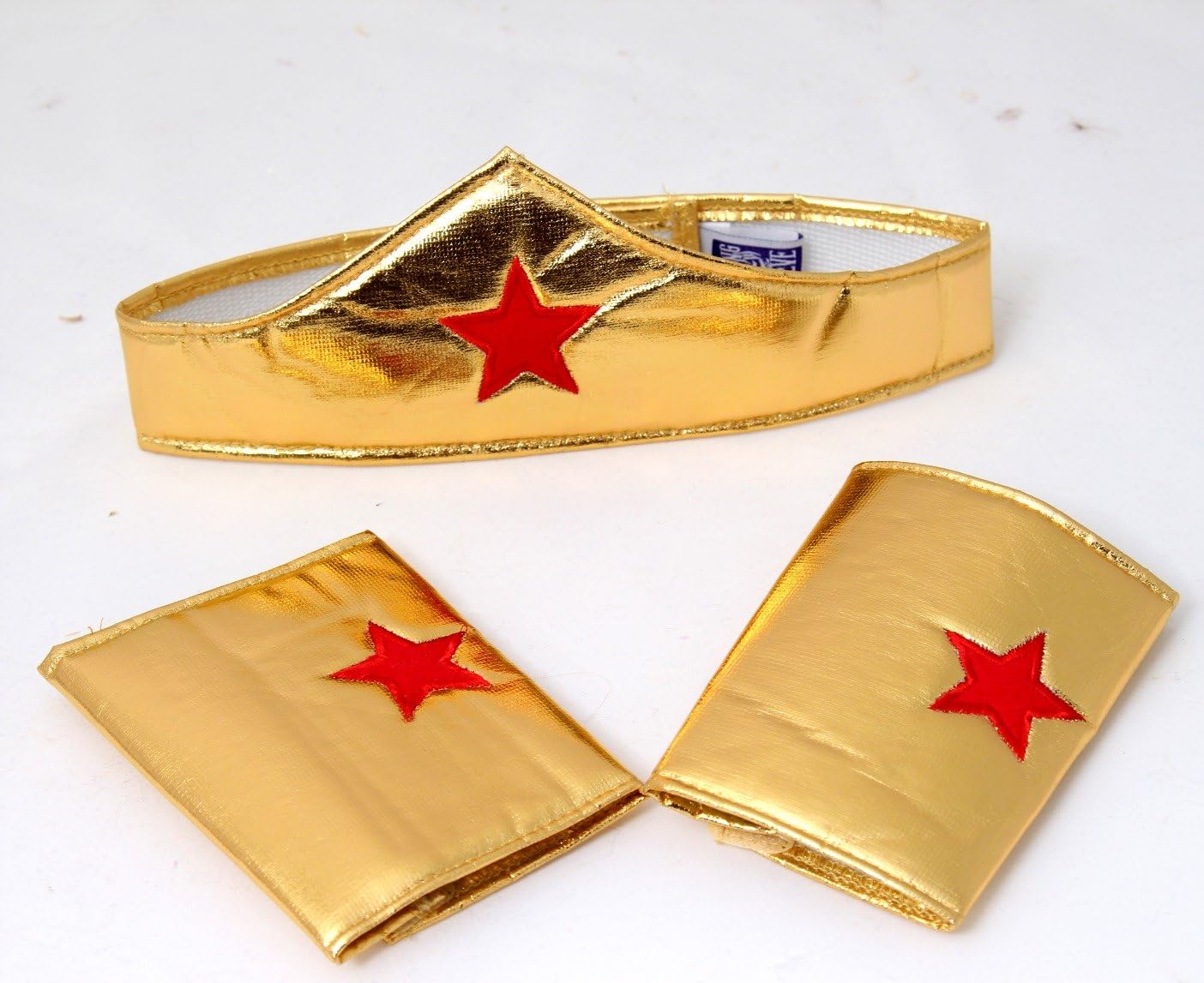 Girls Gold Wonder Crown Superhero Costume Set
