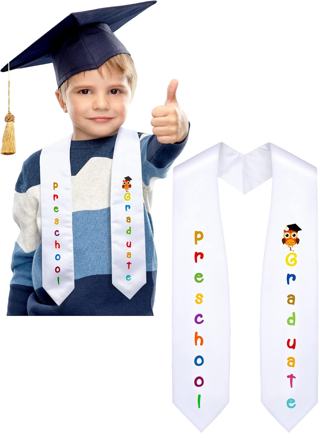 Geyoga Preschool Graduation Sash - Cute Owl Design