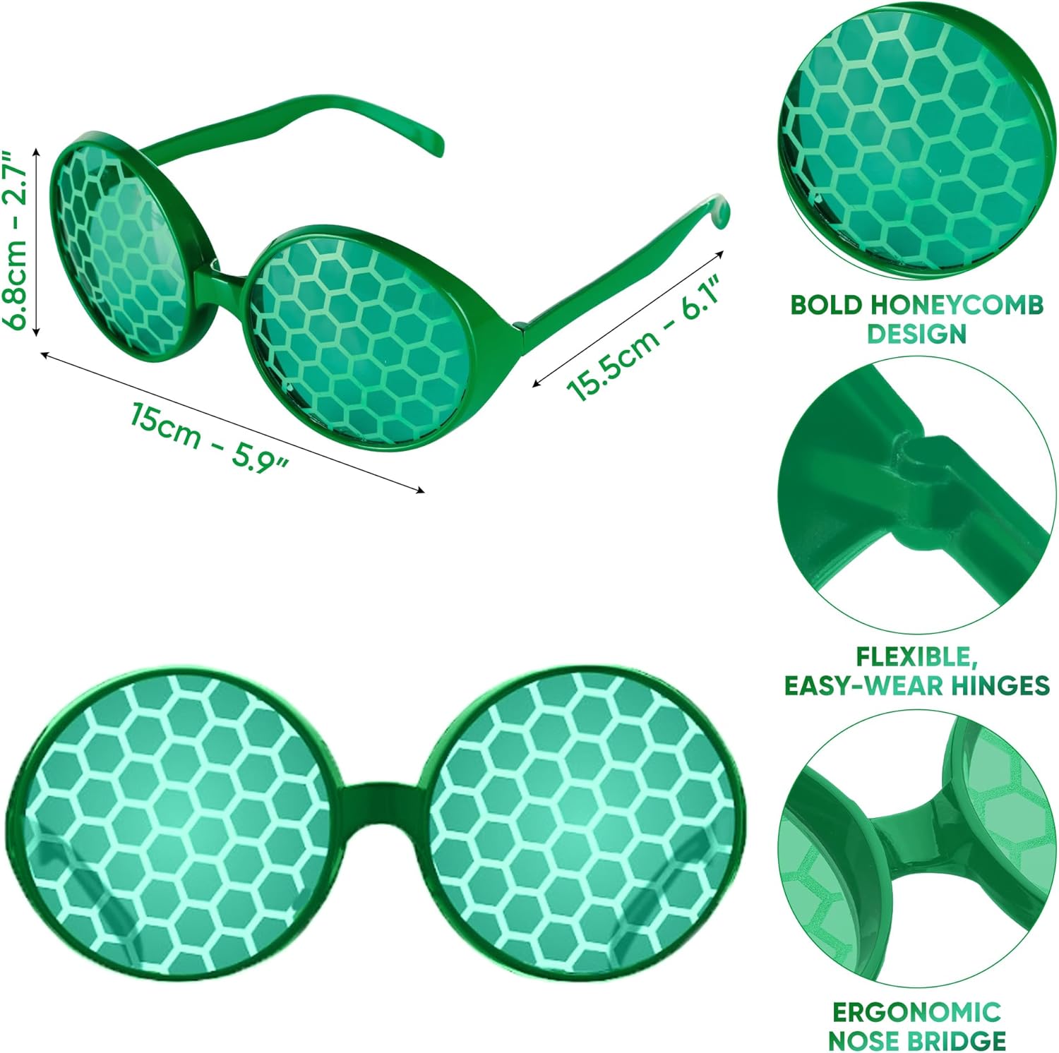 Funcredible Green Bug Glasses - Halloween Costume for Girls