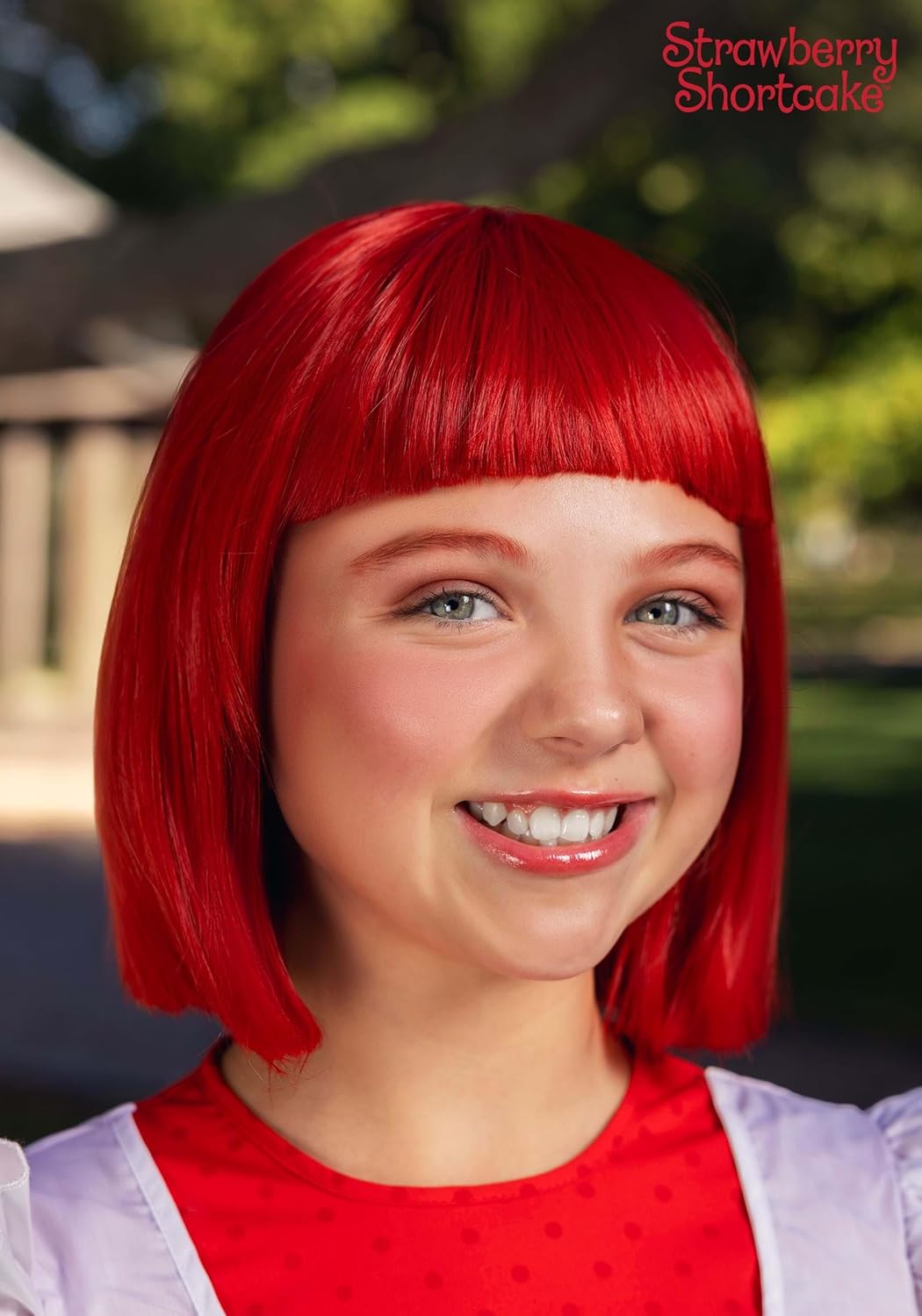 Strawberry Shortcake Wig for Girls Red Bob Cut officially licensed