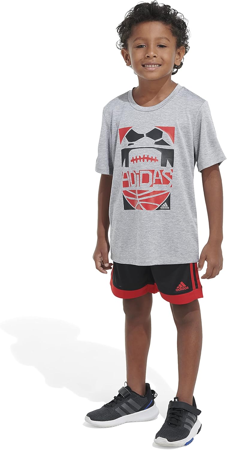 Adidas Boys 2-Piece Game Time Short Set Comfort Style
