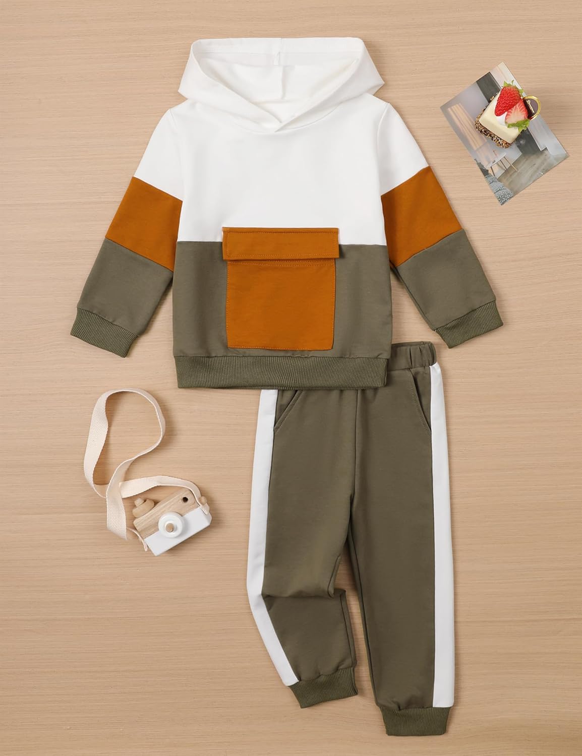 mkodopy Toddler Boy Hoodie Sweatset Set