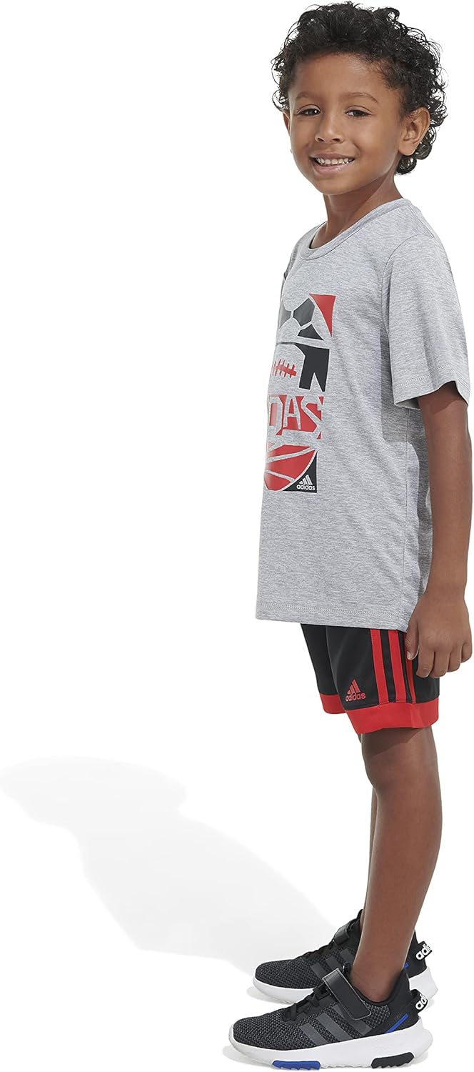 Adidas Boys 2-Piece Game Time Short Set Comfort Style