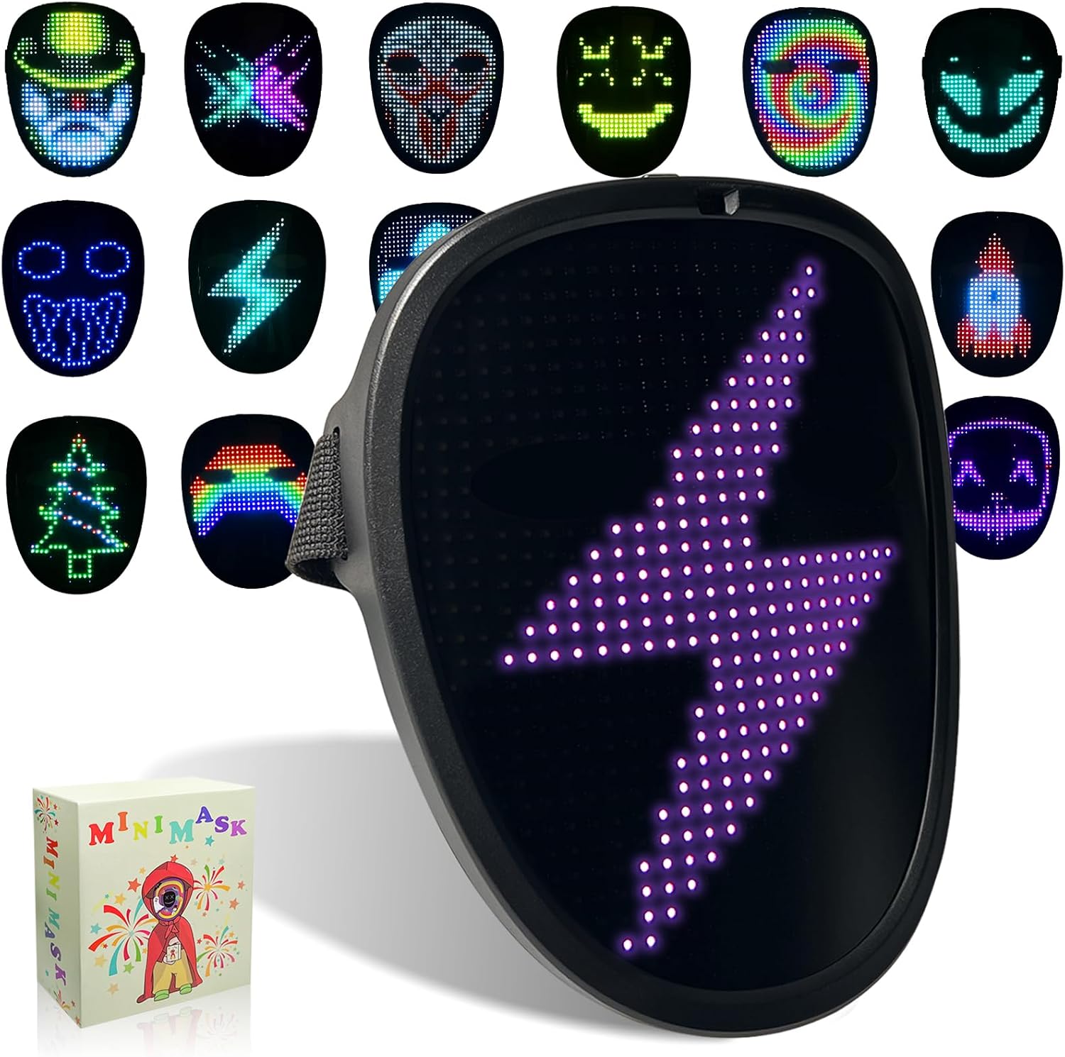 MOYACA LED Mask with Gesture Sensing for Kids Halloween costume