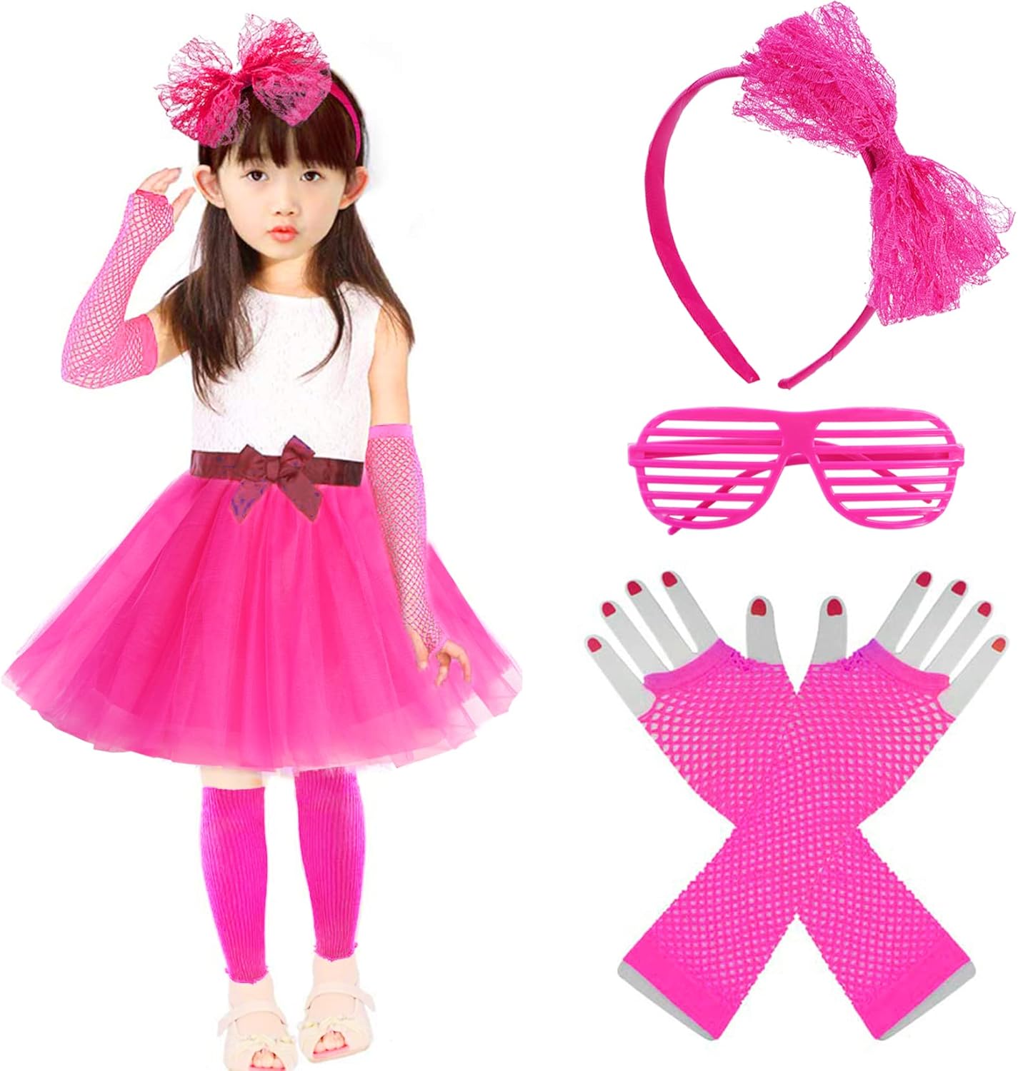 Kids 70s80s Party Costume - Multi-Purpose 6-in-1 Outfit