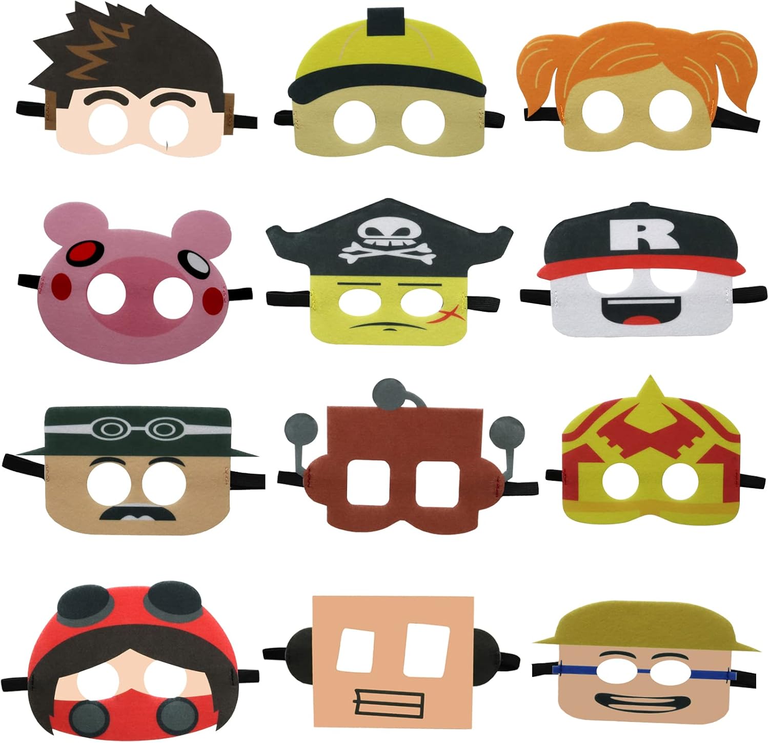 12-Segment Robot Felt Masks for Kids Robot Themed