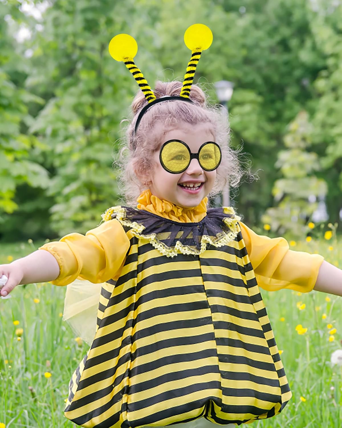 Bee costume headband glasses set for adults