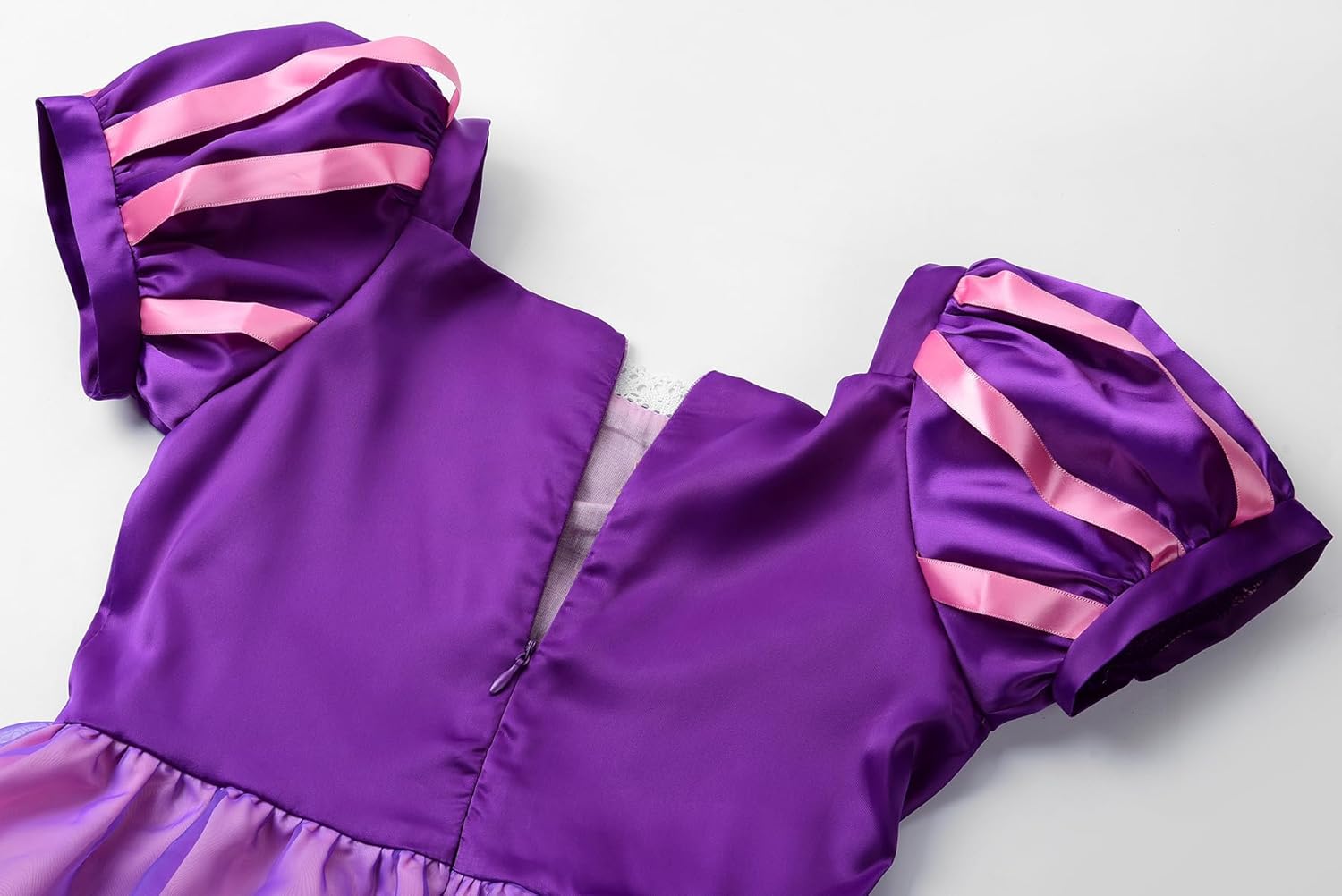 ReliBeauty Girls Dress Puff Sleeve Princess Costume 6-7 Purple with Accessories