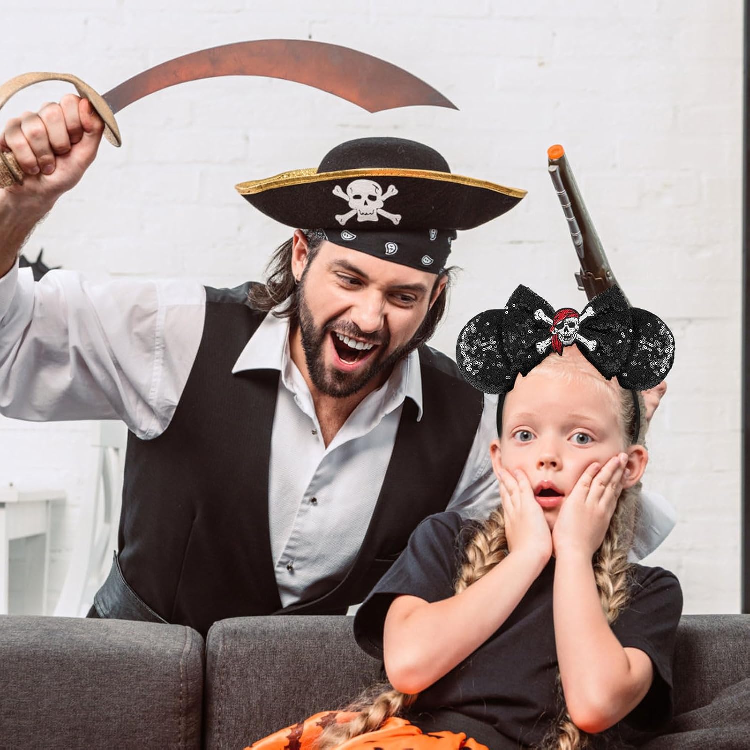 Pirate Mouse Ears Headband Halloween Party Accessories for Girls
