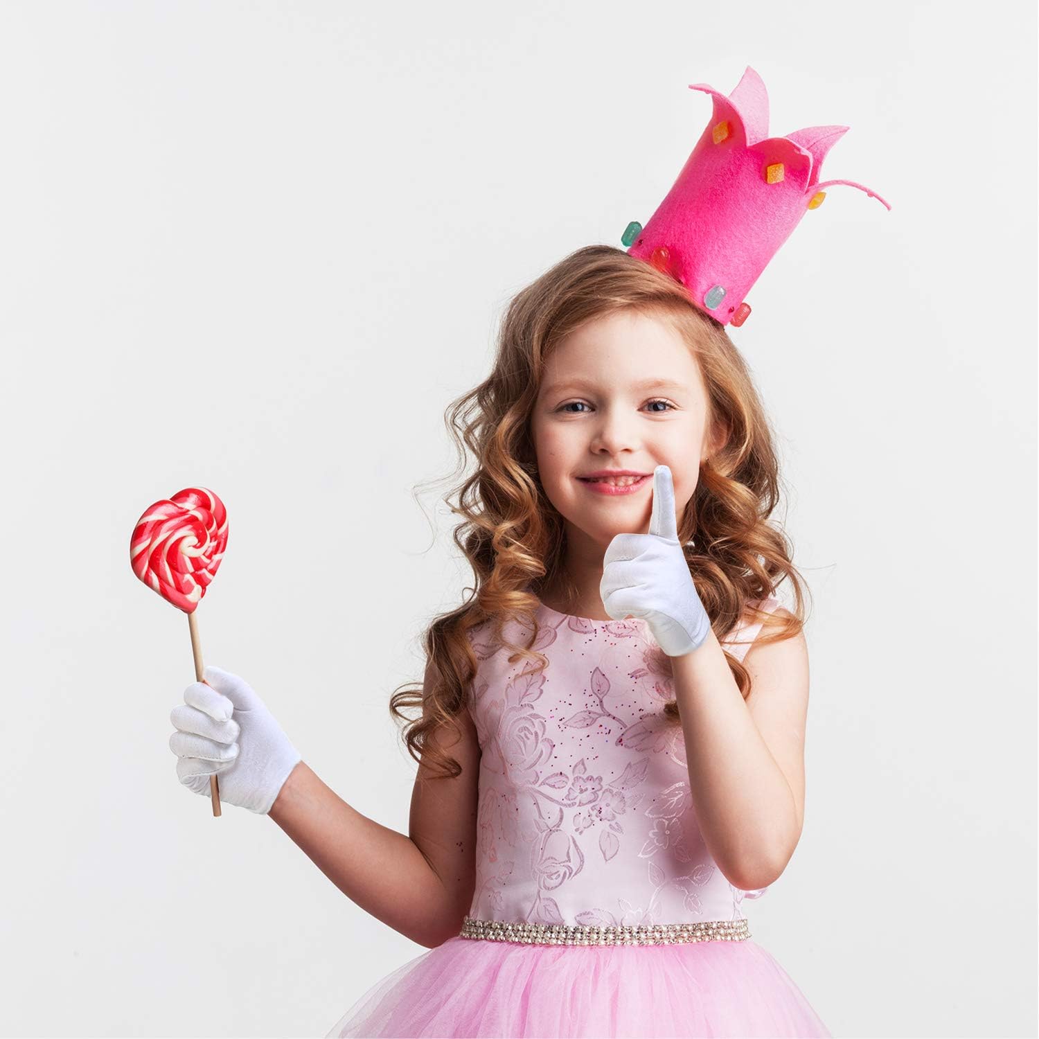 SATINIOR White Kids Gloves