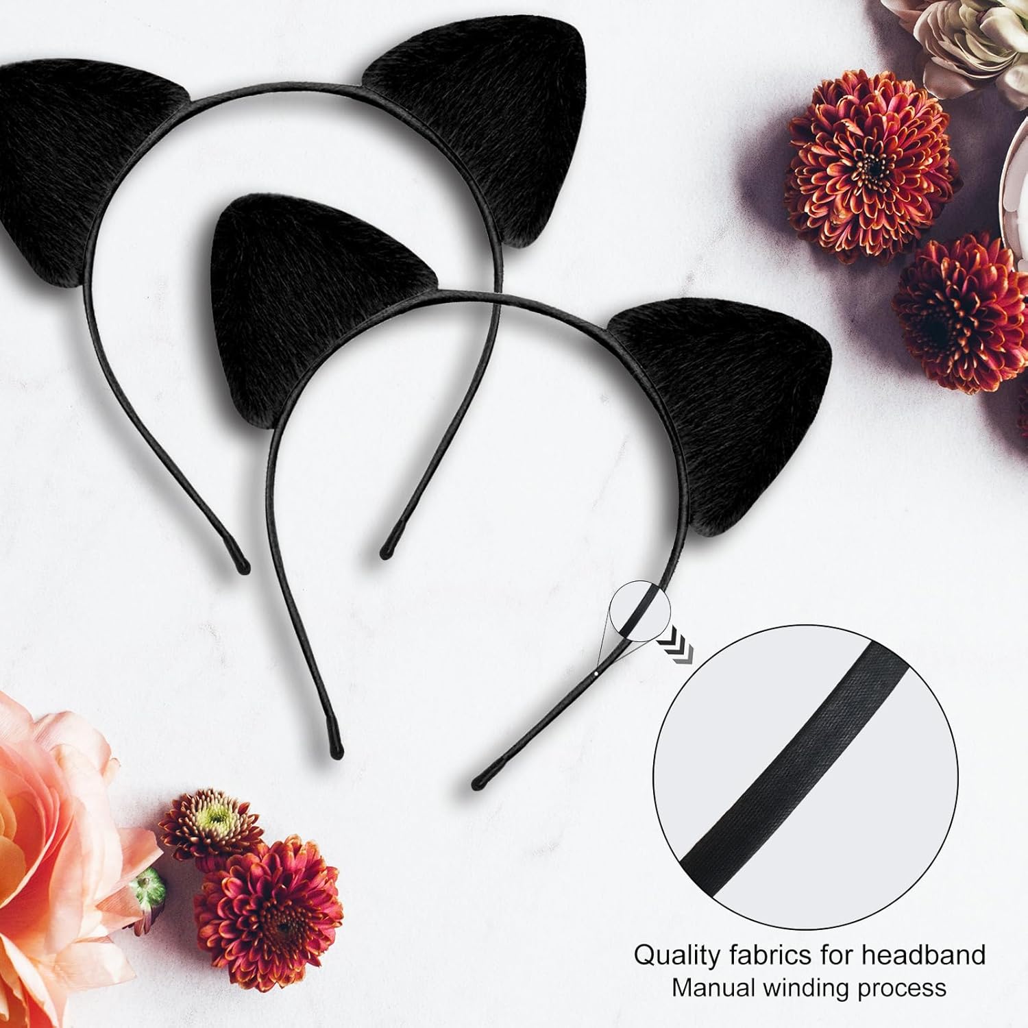 2-Piece Cat Ears Headband for Kids Girls