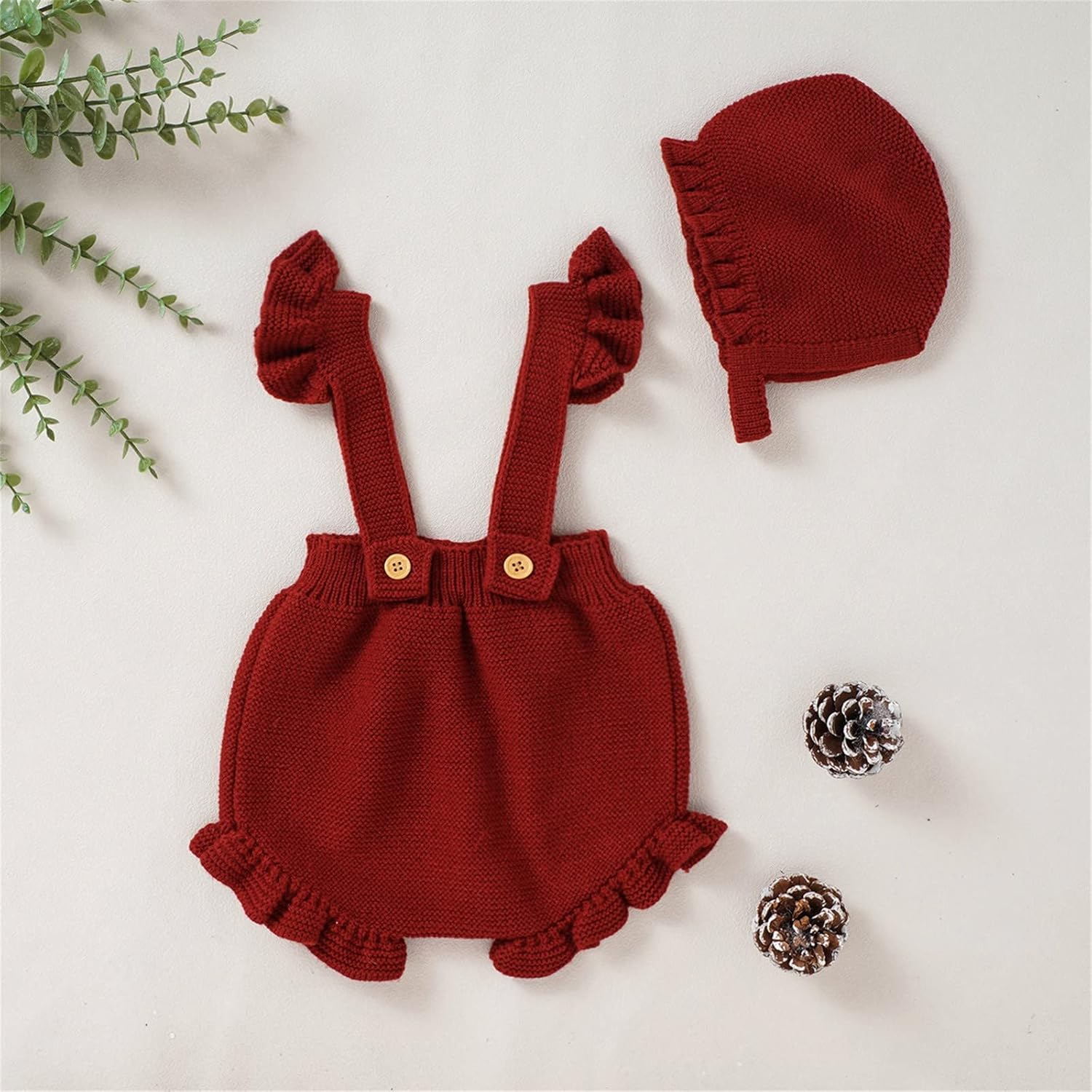 Ruffle Knit Sweater Romper for Babies