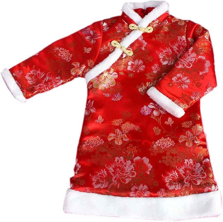 Baby Girls Dress Traditional Cheongsam Tang Quilted New Year Costume for Girls