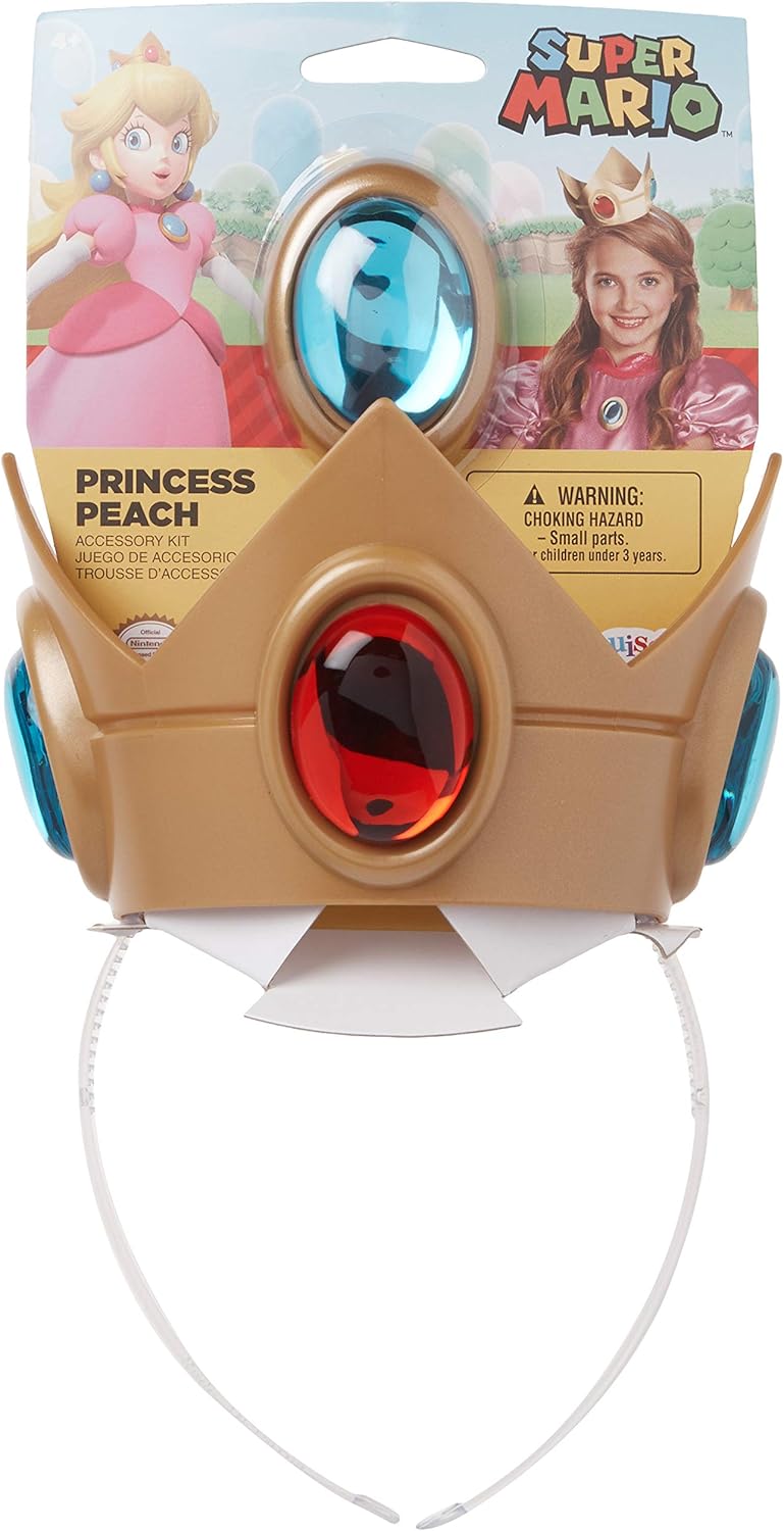 Disguise Super Mario Princess Peach Crown Amulet 2-in-1 Girls Costumes