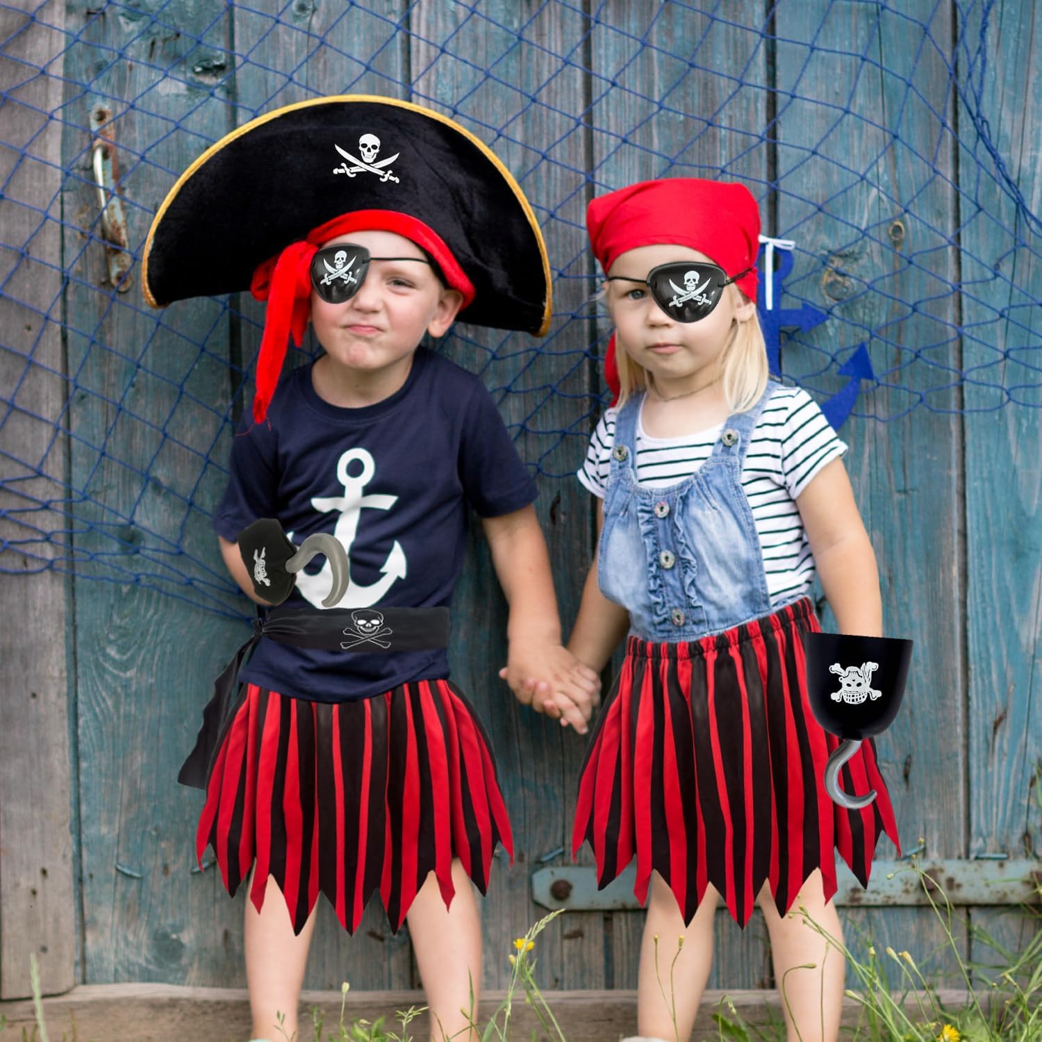 5-Piece Kids Pirate Costume Complete Halloween Accessories