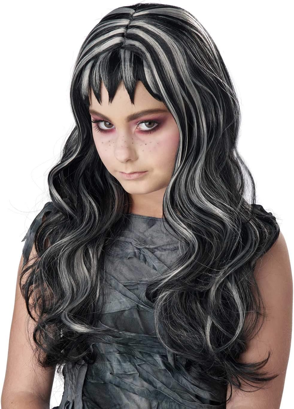 California Costumes Girls Gothic Streaks Black Gray Wig One Size
